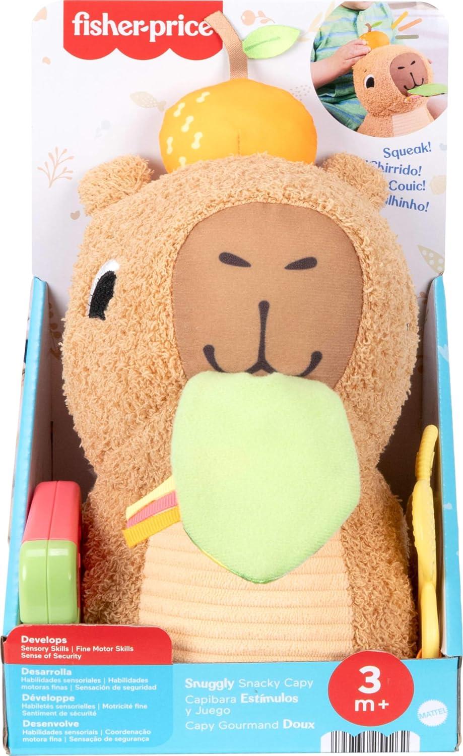 Fisher-Price Snuggly Snacky Capybara Plush Baby Sensory Toy