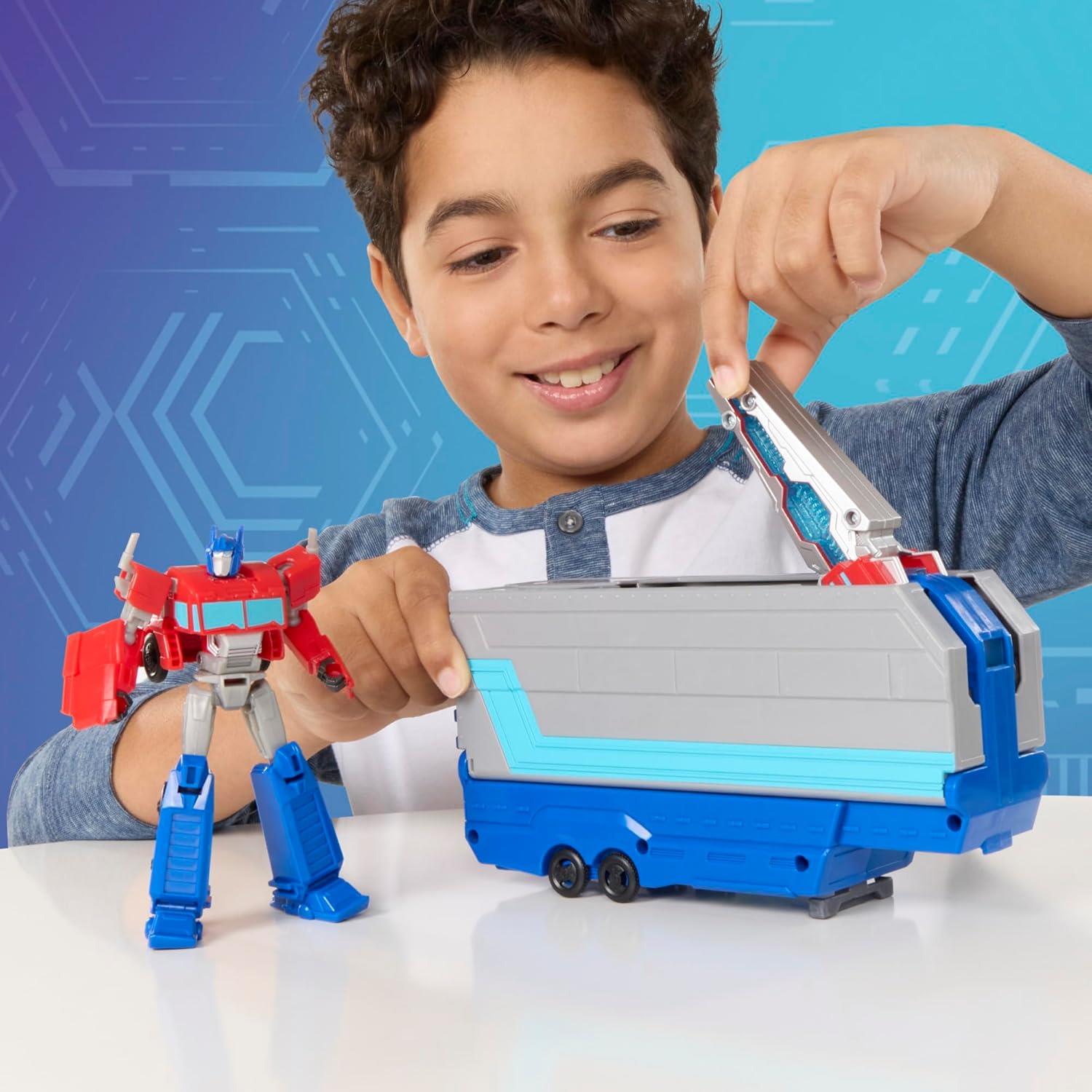 Transformers EarthSpark Optimus Prime Battle Trailer Playset