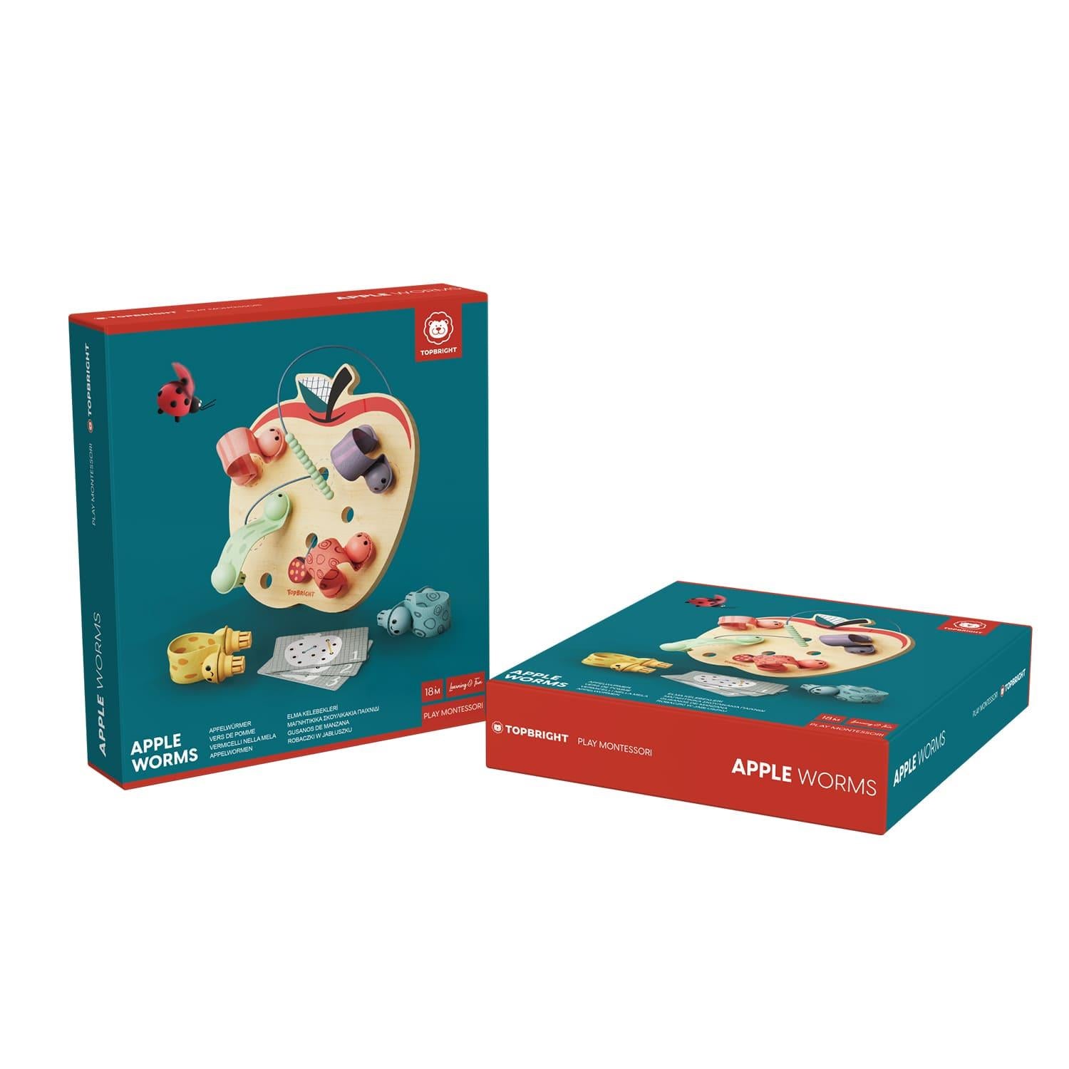 Topbright Wooden Apple Worms