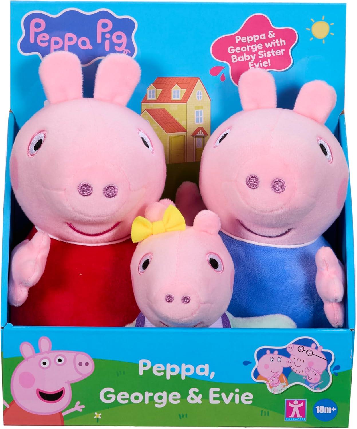 Peppa Pig Peppa, George & Evie 3-Pack Plush