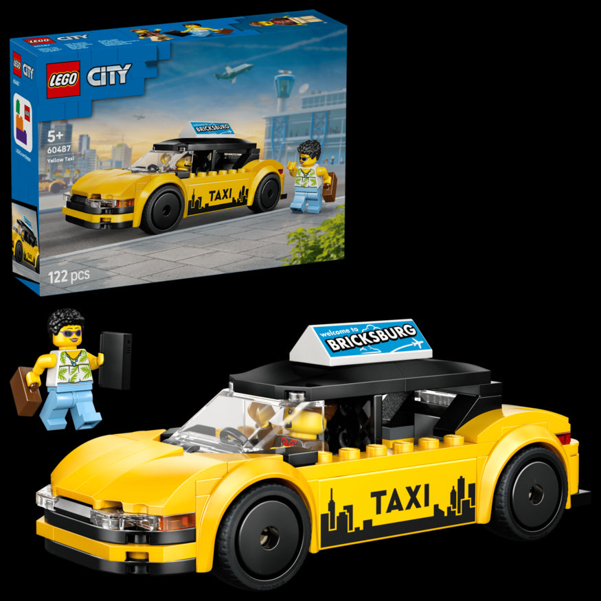 LEGO City Yellow Taxi Toy Model Car Kit 60487