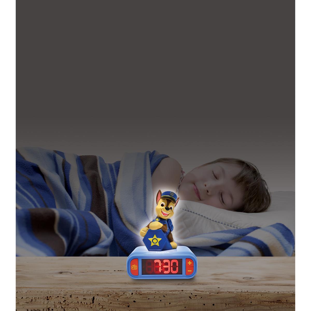 PAW Patrol Chase Night Light Alarm Clock With Sounds