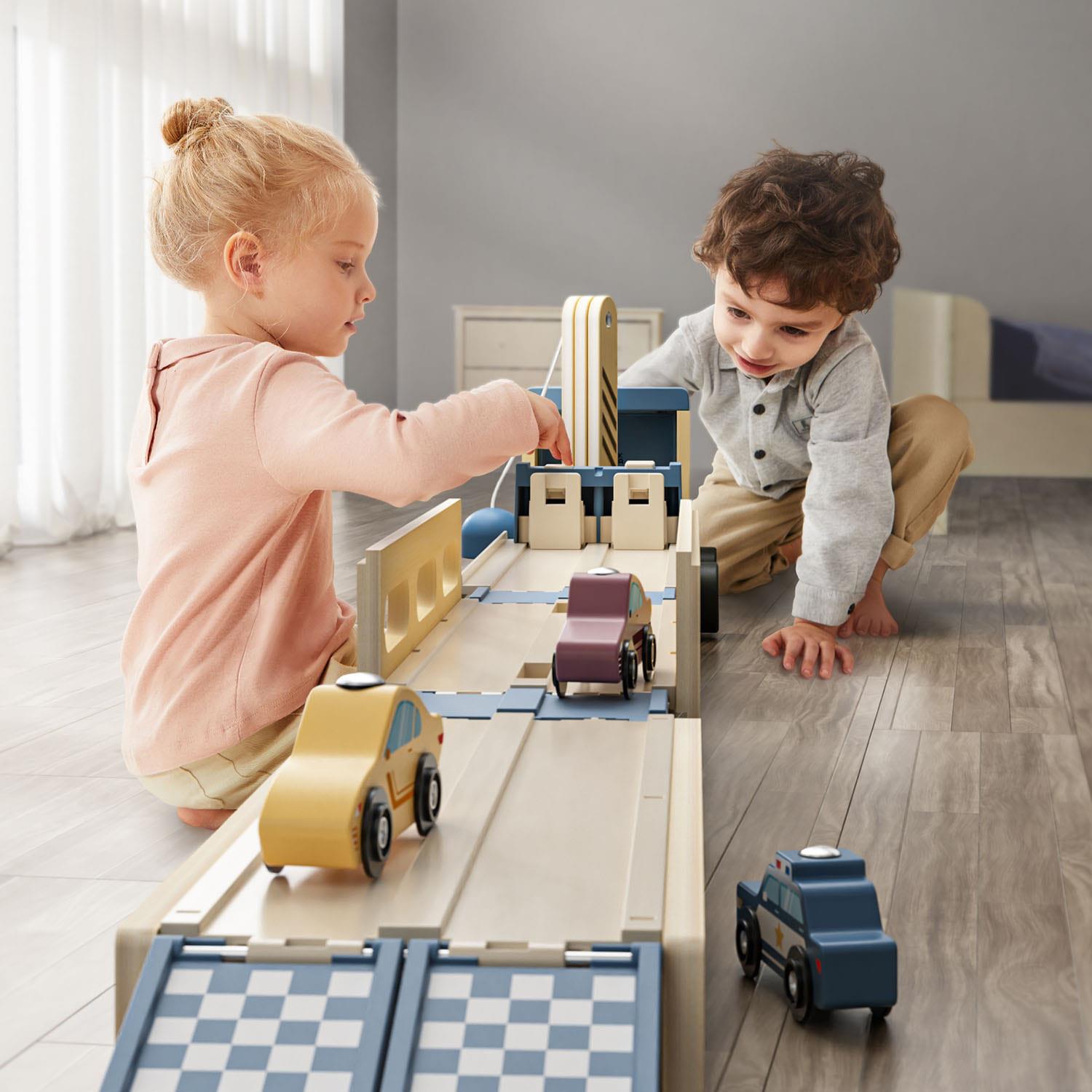 Topbright Wooden Roll & Race Car Transporter