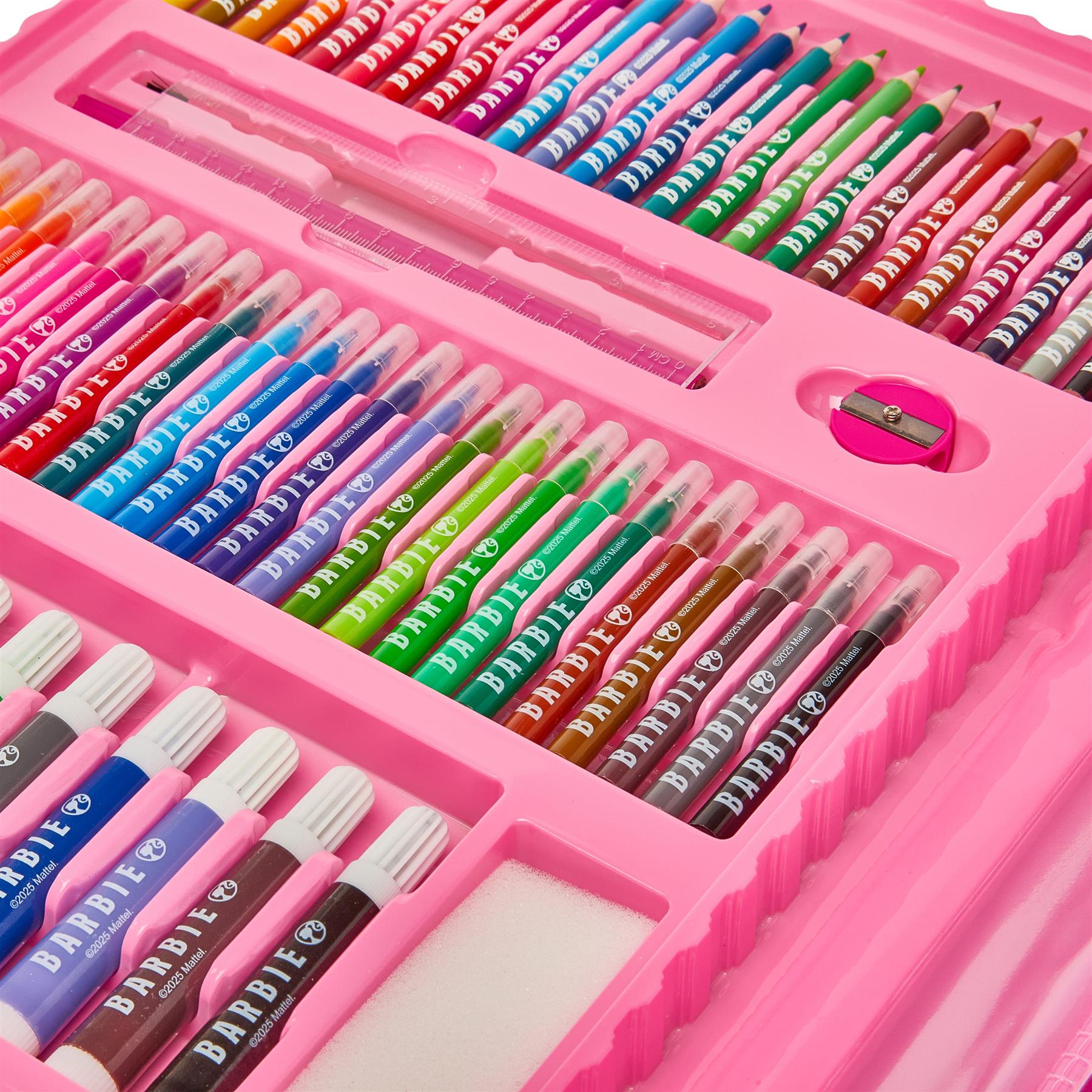 Barbie 162 Piece Childrens Easel Set with Whiteboard, Chalkboard & Accessories