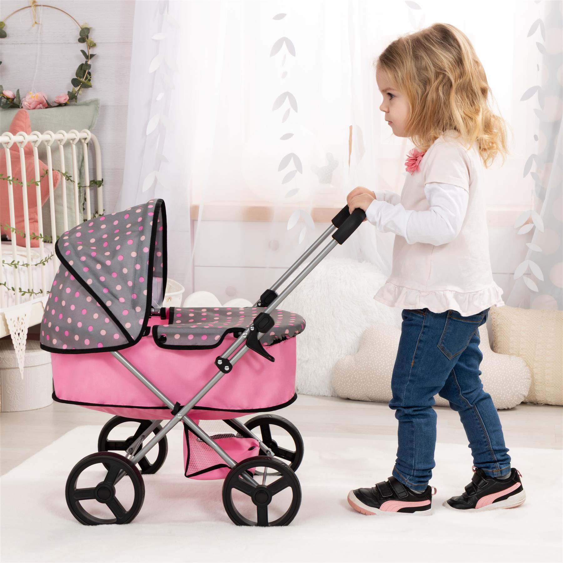 Bayer Go Doll Pram - Pink