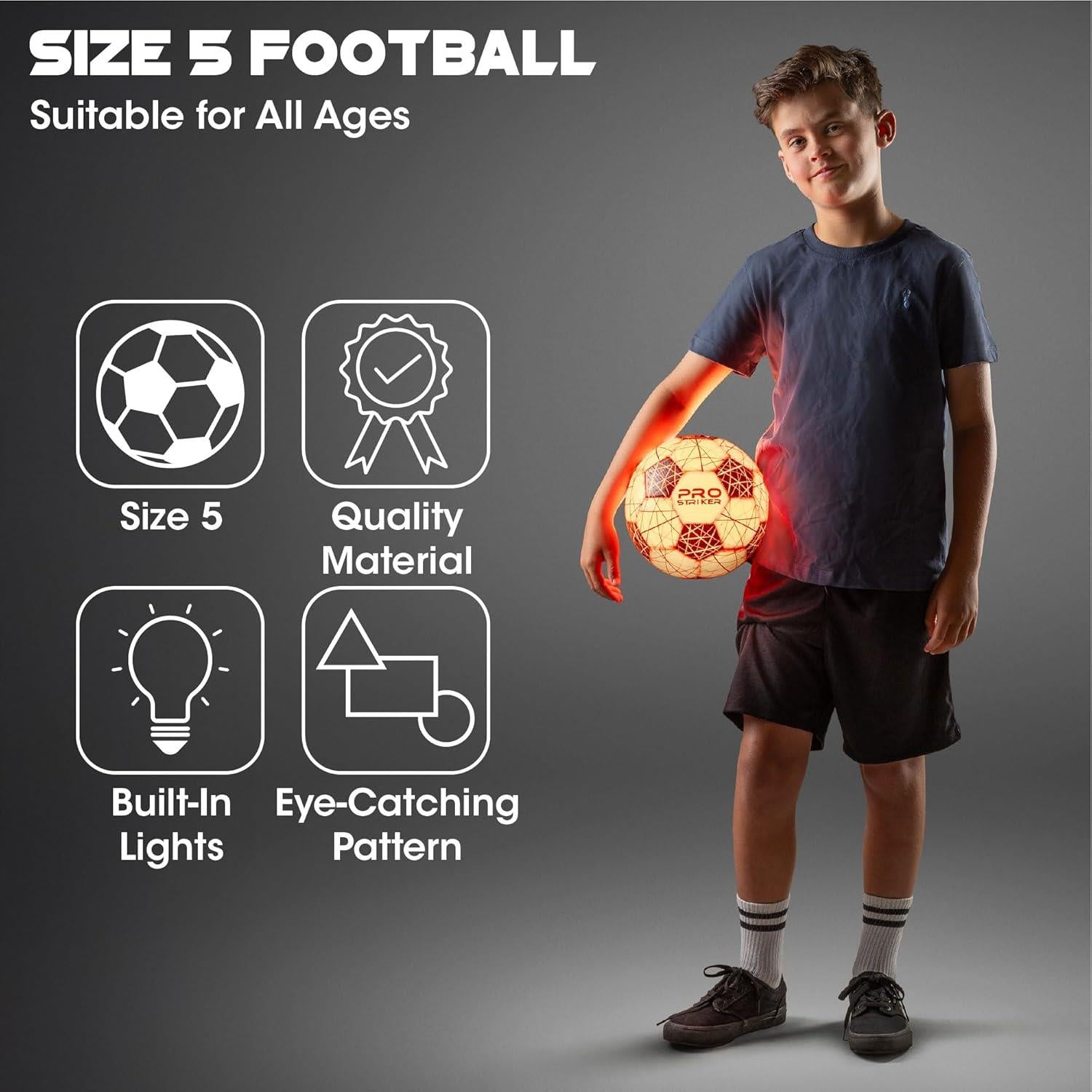 Pro Striker Glow Football Size 5