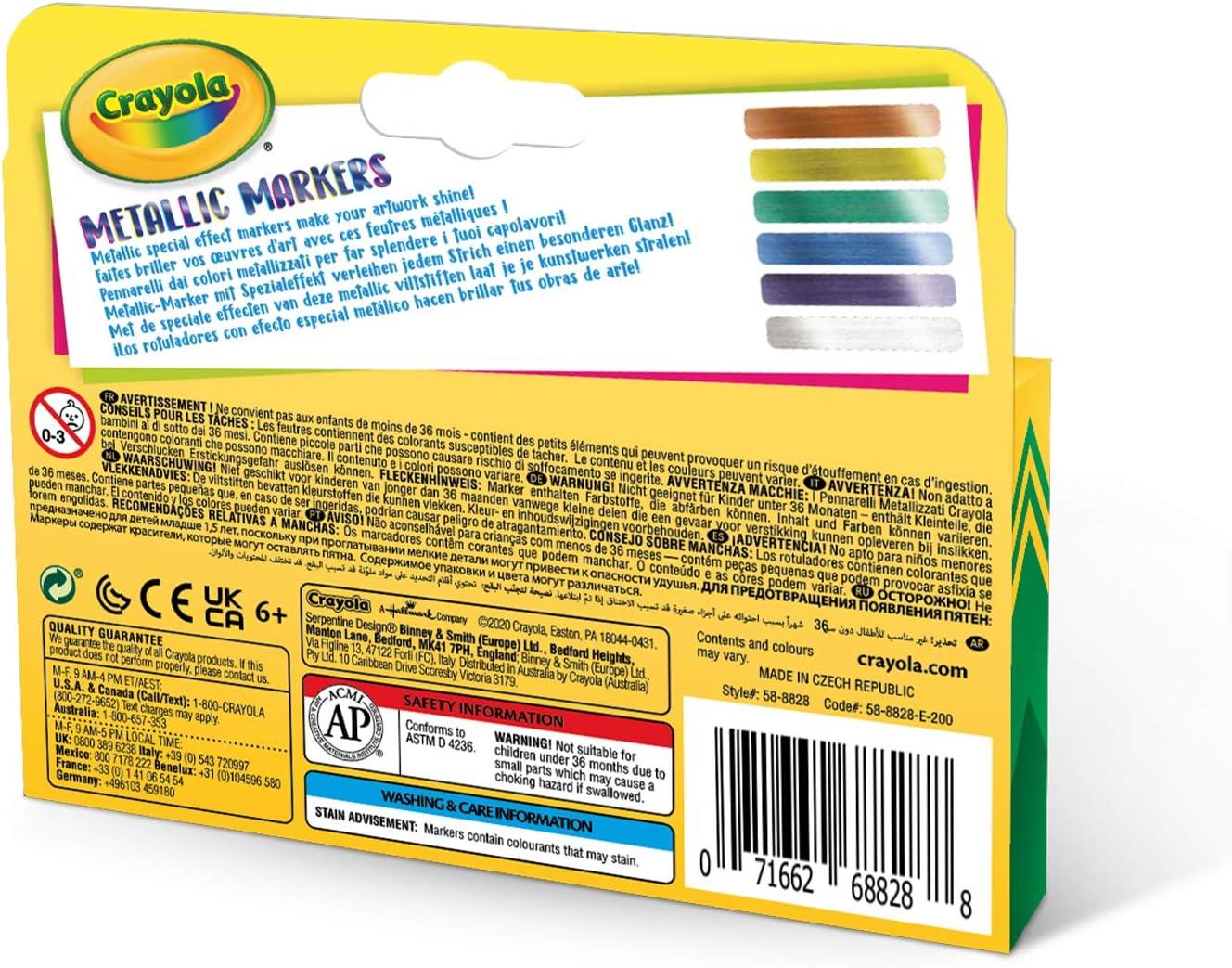 Crayola 6 Assorted Metallic Markers