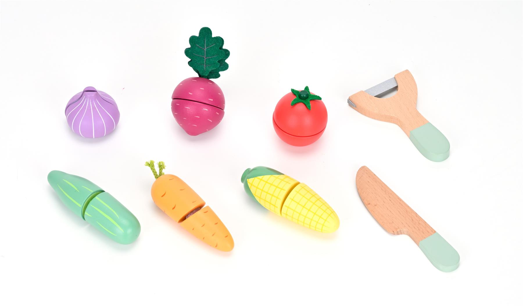 Lelin Wooden Vegetable Cut Ups Playset