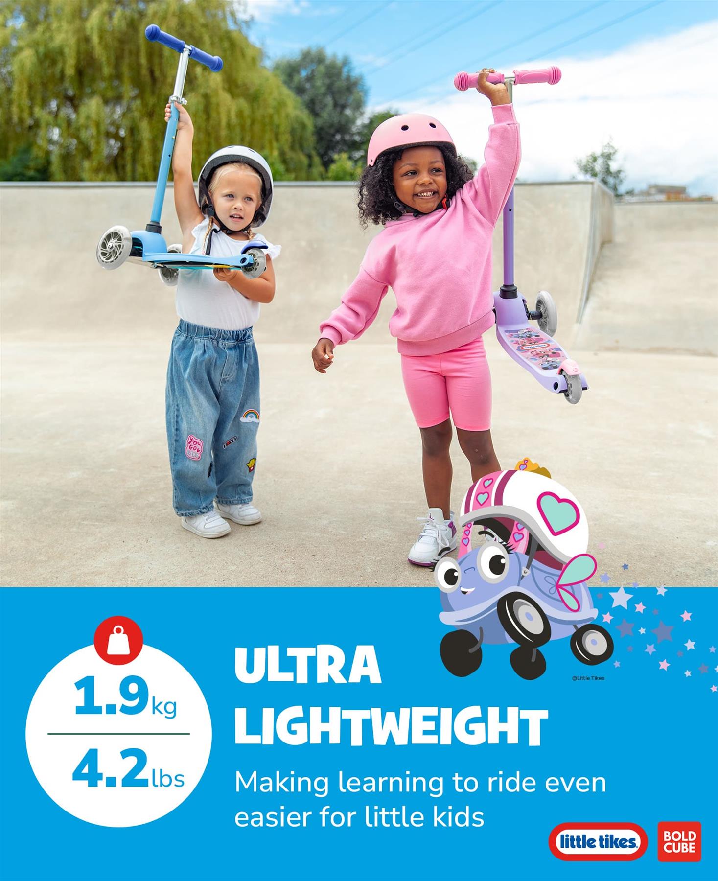 Little Tikes Kids 3 Wheel Scooter - Purple & Pink