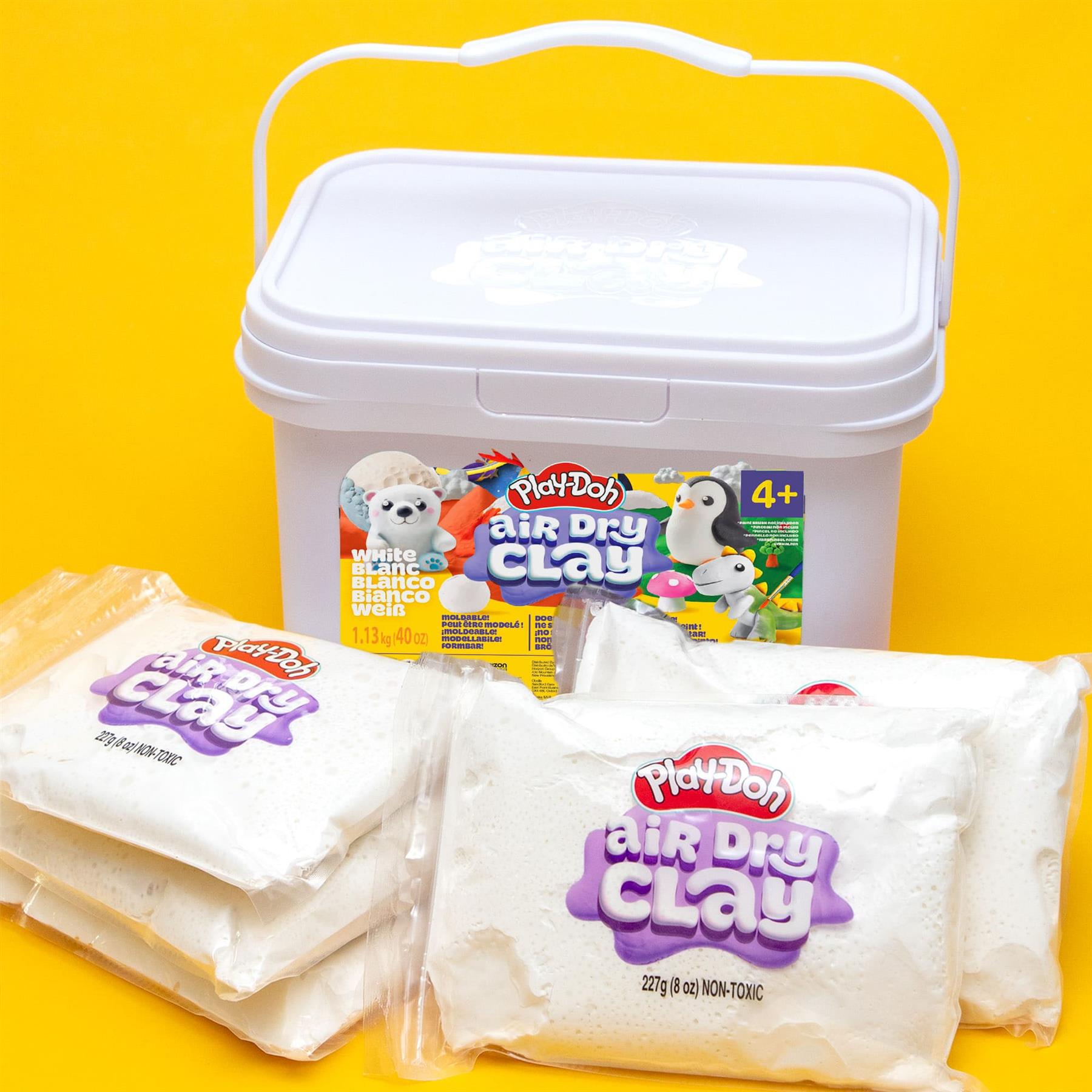 Play-Doh Air Dry Clay White Colour Tub
