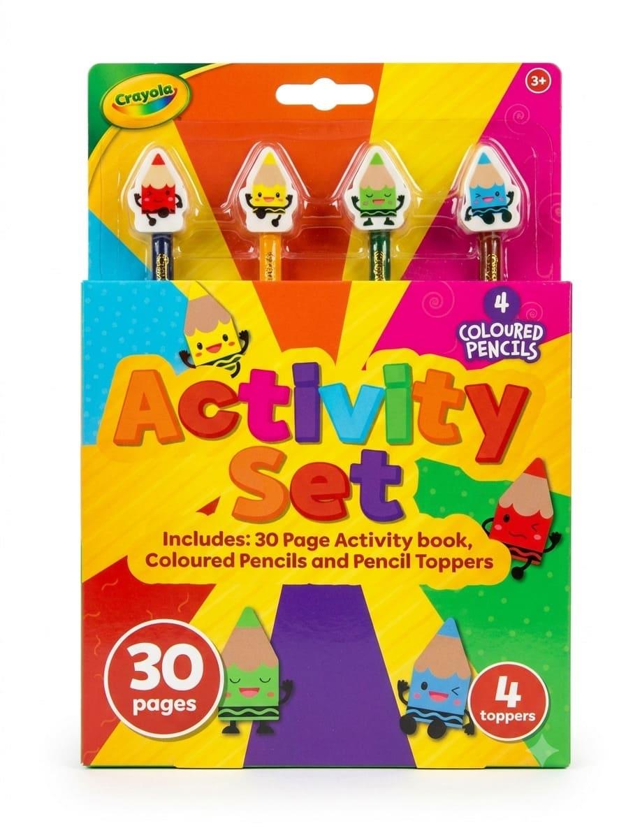 Crayola Activity Book with Colouring Pencils & Toppers
