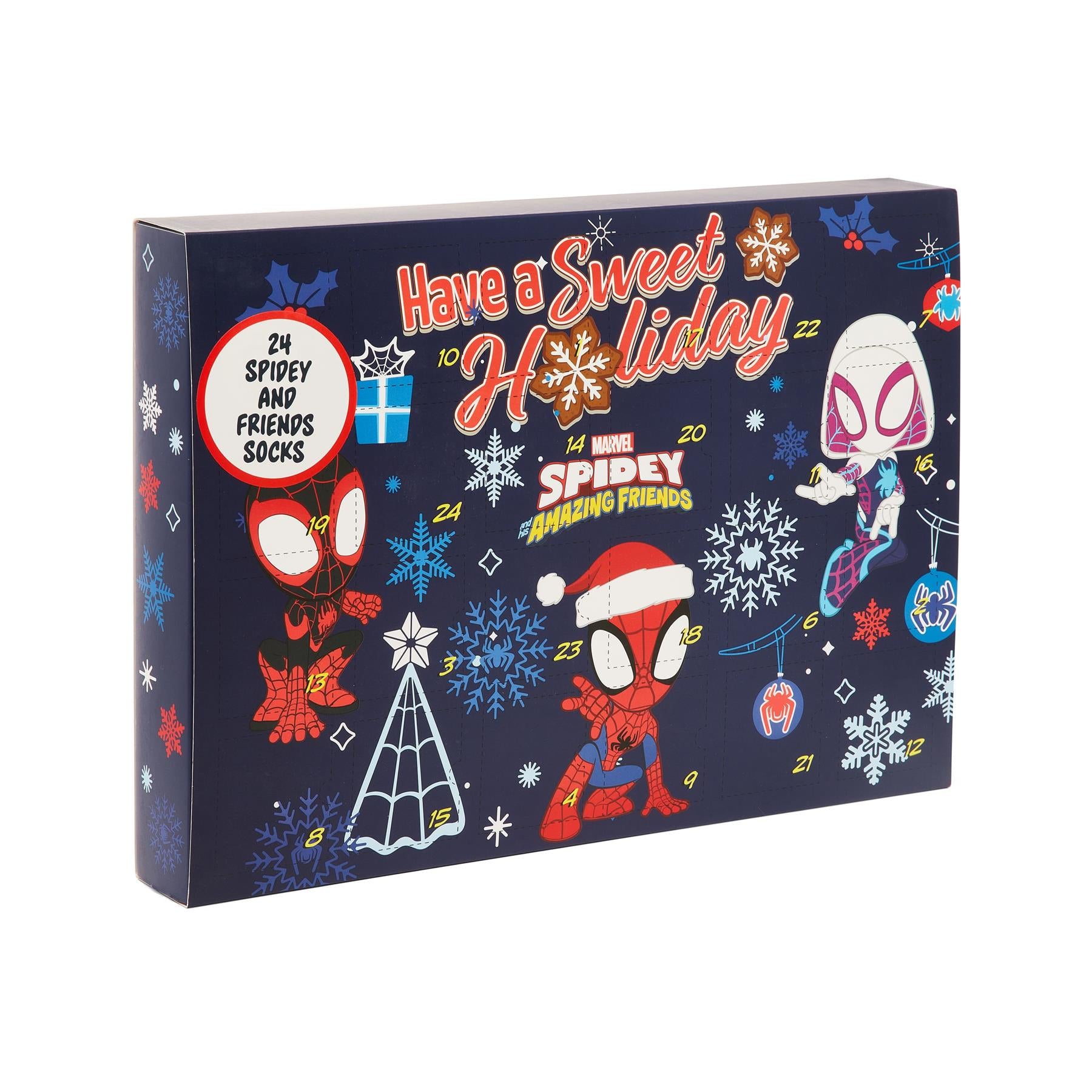 Spidey and His Amazing Friends 24-Day Sock Advent Calendar - 12 pairs