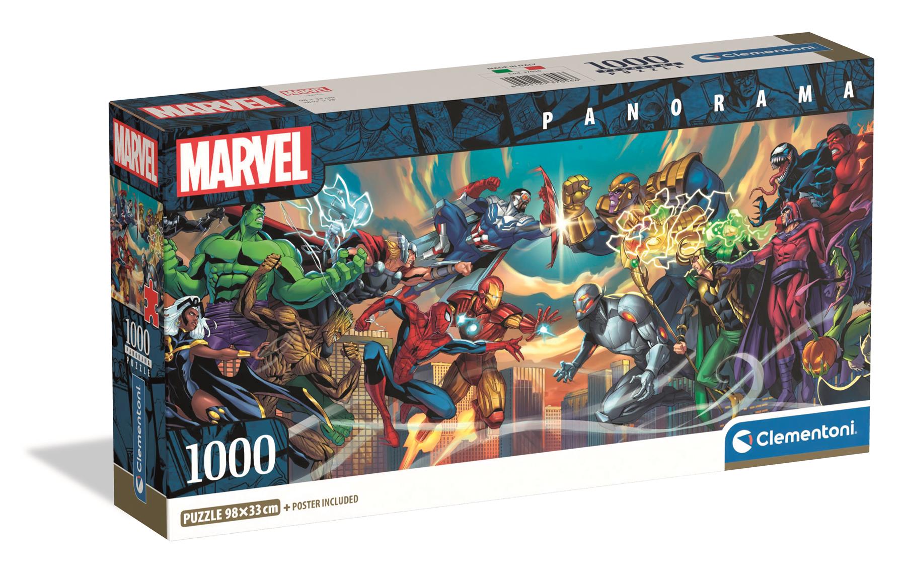 Clementoni Marvel Heroes Vs Villa 1000pc Panorama puzzle