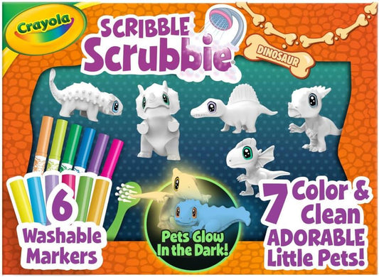Crayola Scribble Scrubbie Glow Dino Pets - 6 Colour Pack
