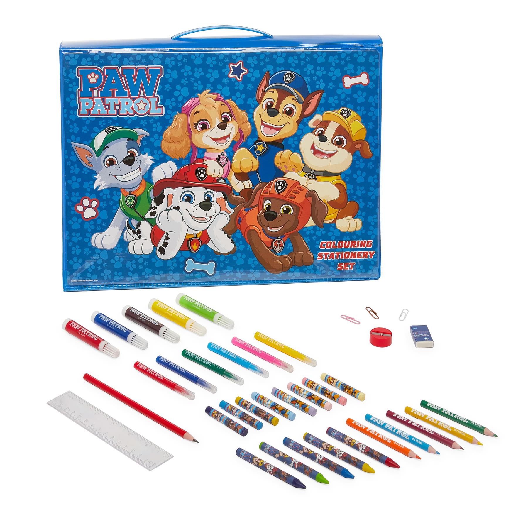 PAW Patrol 162 Piece Childrens Easel Set with Whiteboard, Chalkboard & Accessories