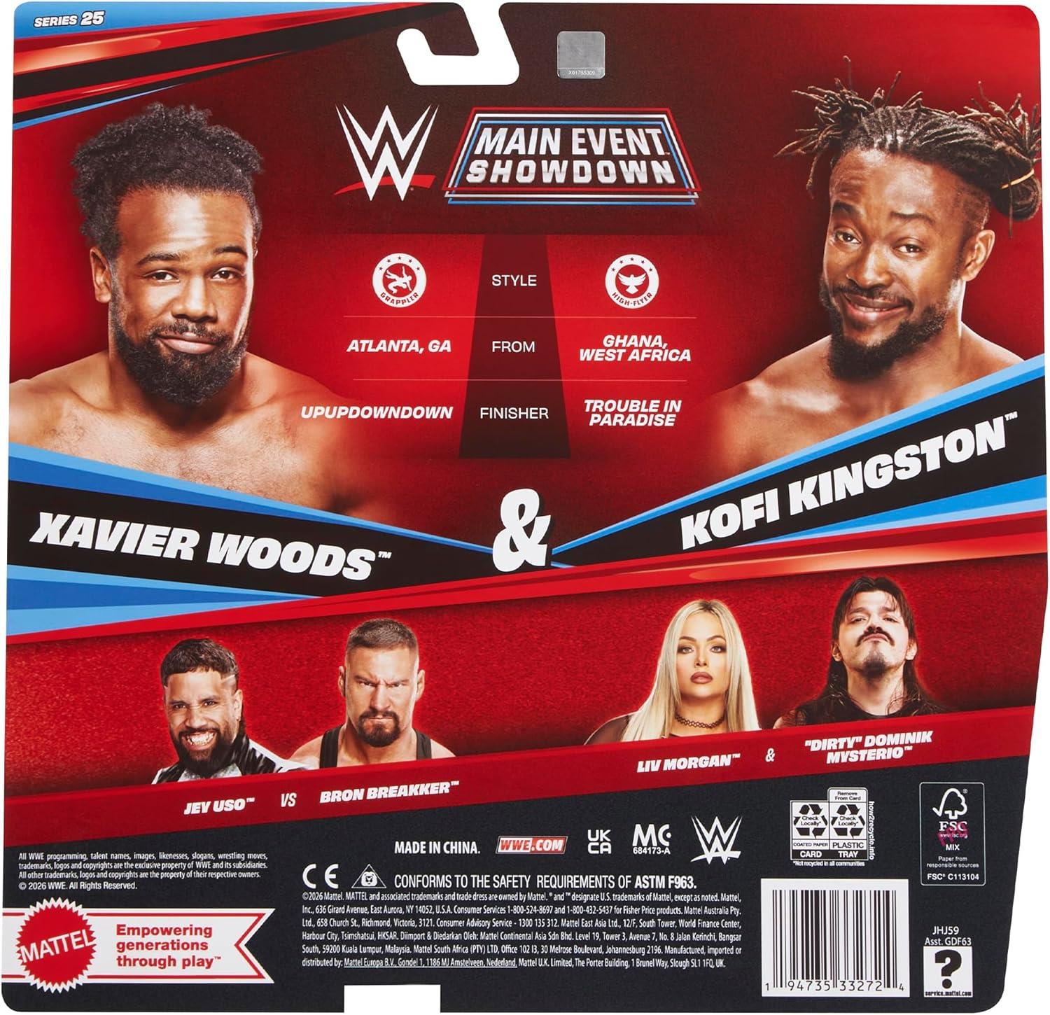 WWE Main Event Showdown 6 Inch Action Figures - Xavier Woods & Kofi Kingston