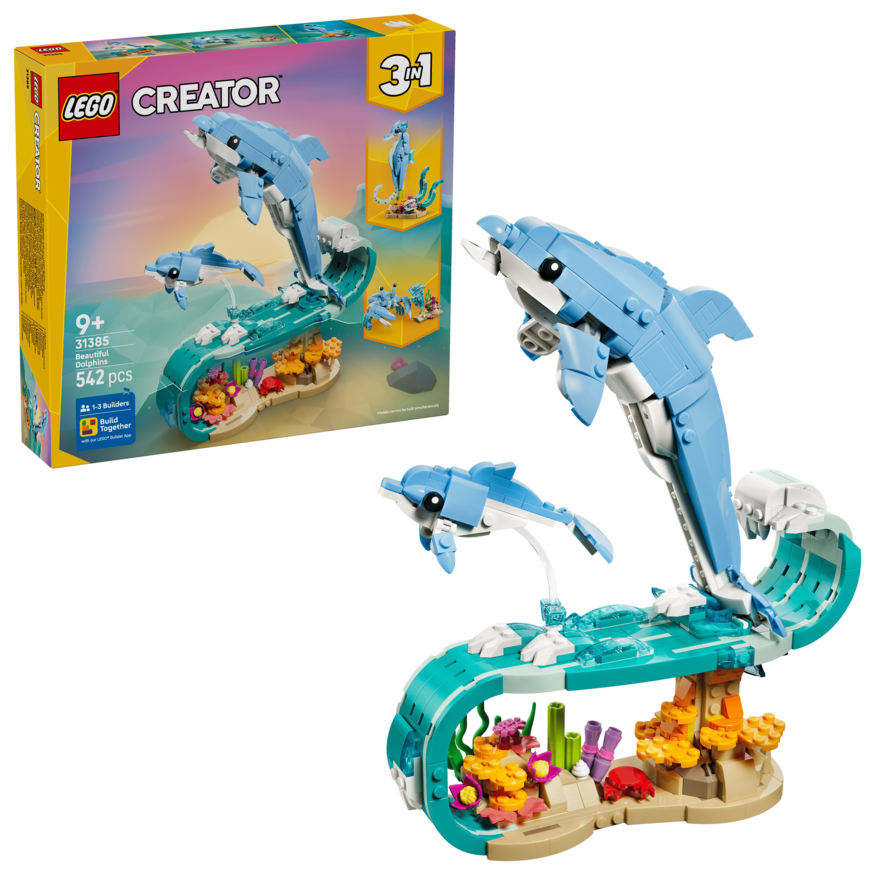 LEGO Creator 3in1 Sea Animals Beautiful Dolphins 31385