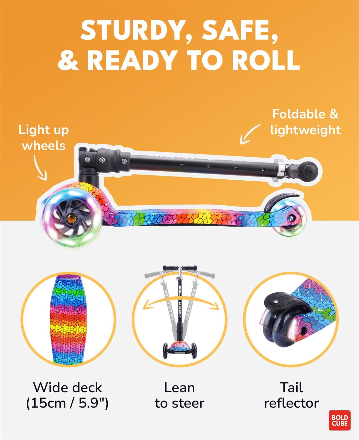 Boldcube Big 3 Wheel Scooter - Crystal Rubix