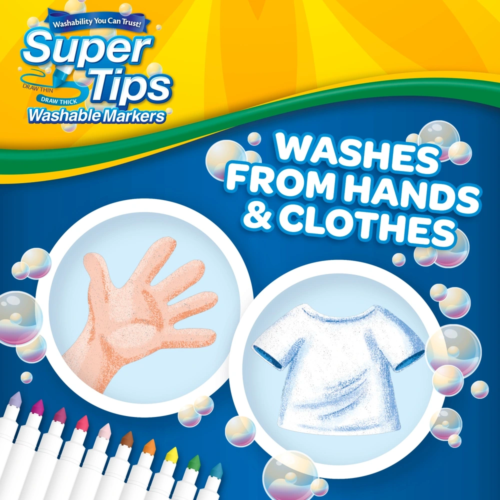 Crayola 40 SuperTips Washable Markers Classic & Pastel Colours