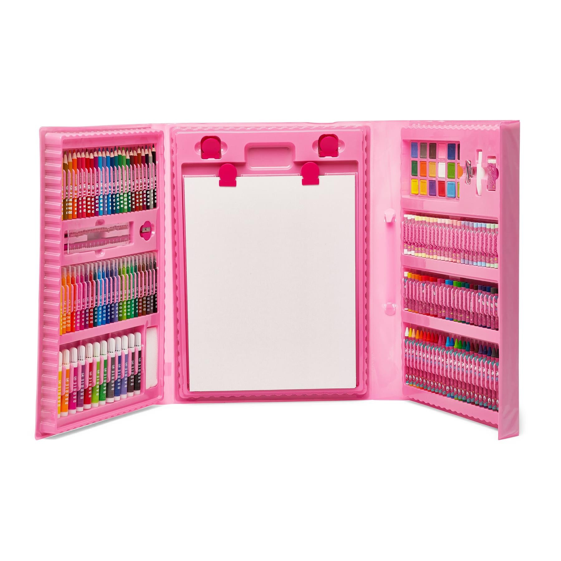 Barbie 162 Piece Childrens Easel Set with Whiteboard, Chalkboard & Accessories