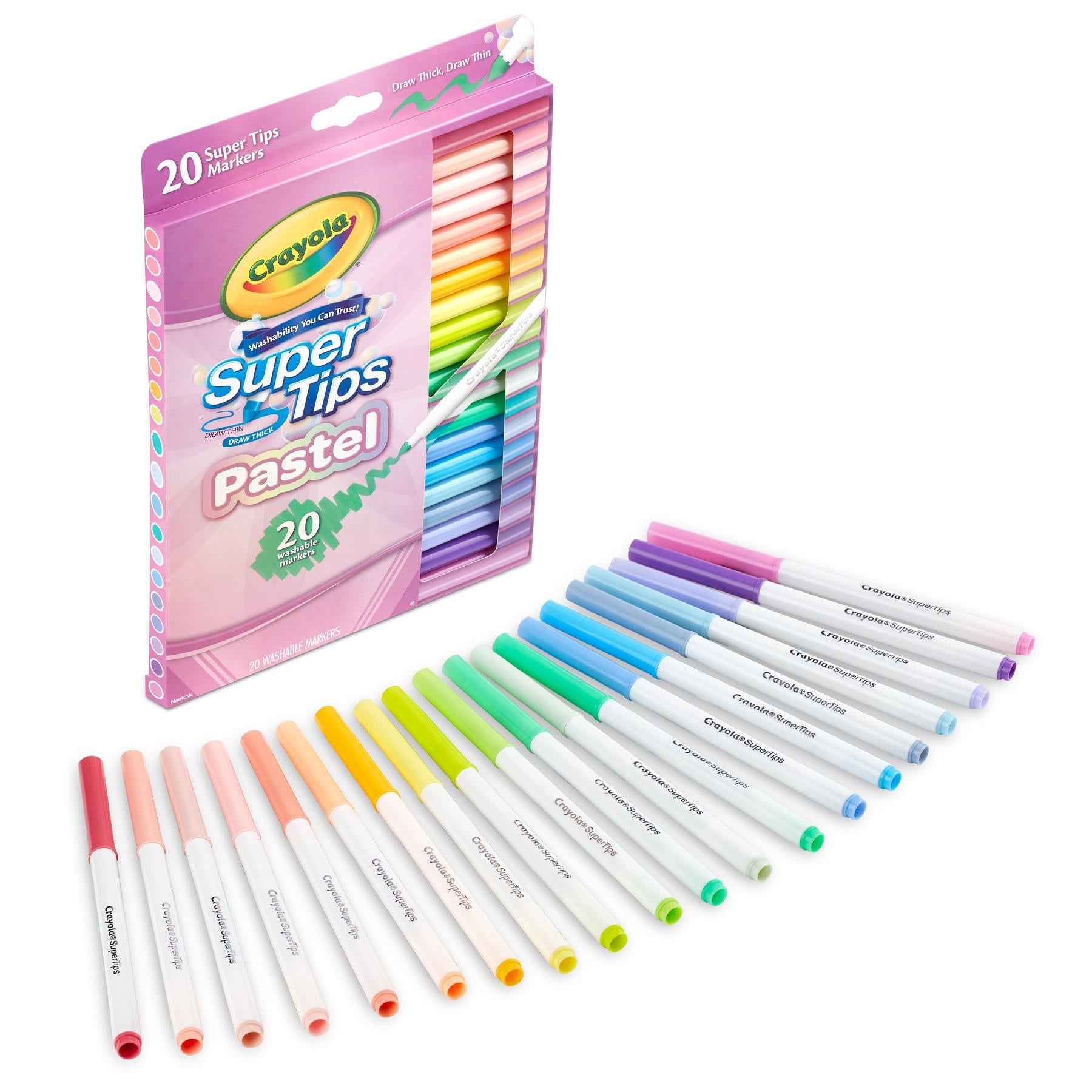 Crayola 20 Pastel SuperTips Washable Markers