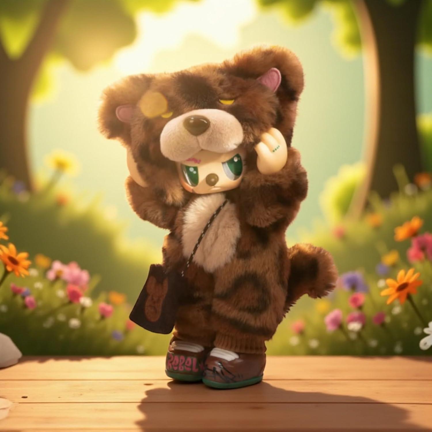 Pop Cuppo Rebel Bear & Bag Movable Plush