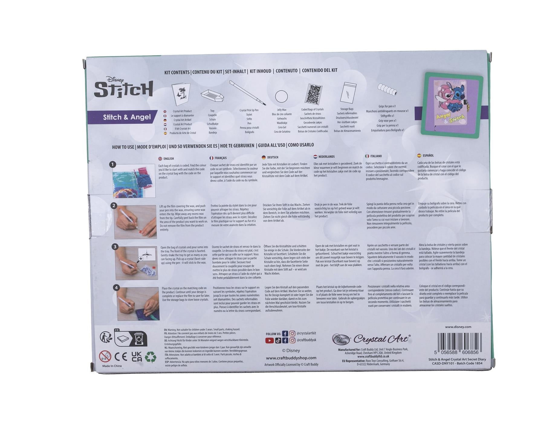 Disney Stitch & Angel Crystal Art Secret Diary