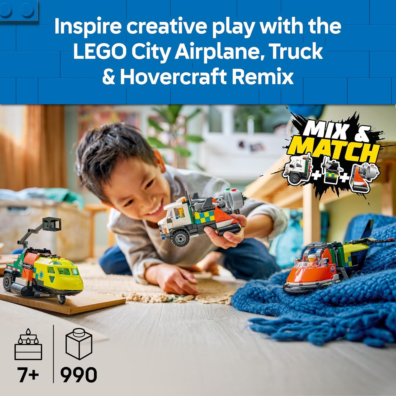 LEGO City Airplane Service Truck & Hovercraft Remix 60505