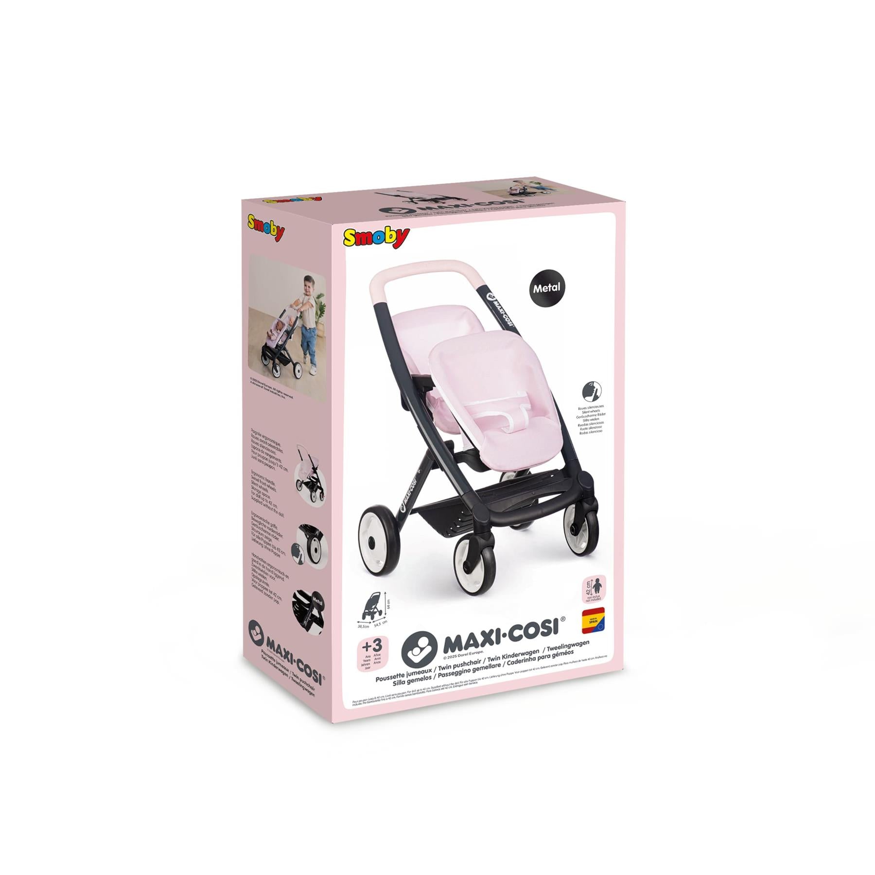 Smoby Maxi-Cosi Twin Pushchair Blush Pink