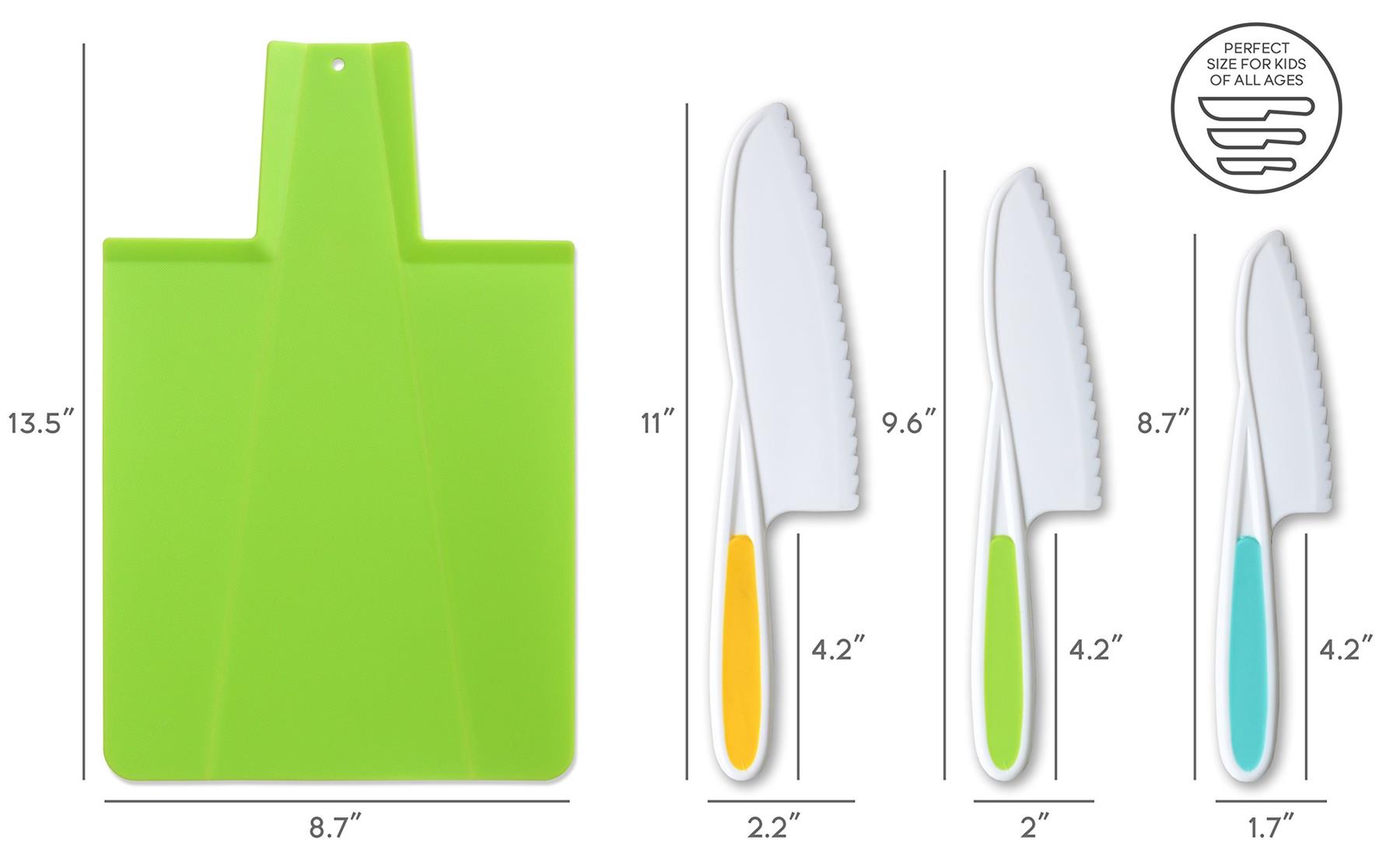 Tovla Jr. Premium Nylon Knife & Foldable Cutting Board Set