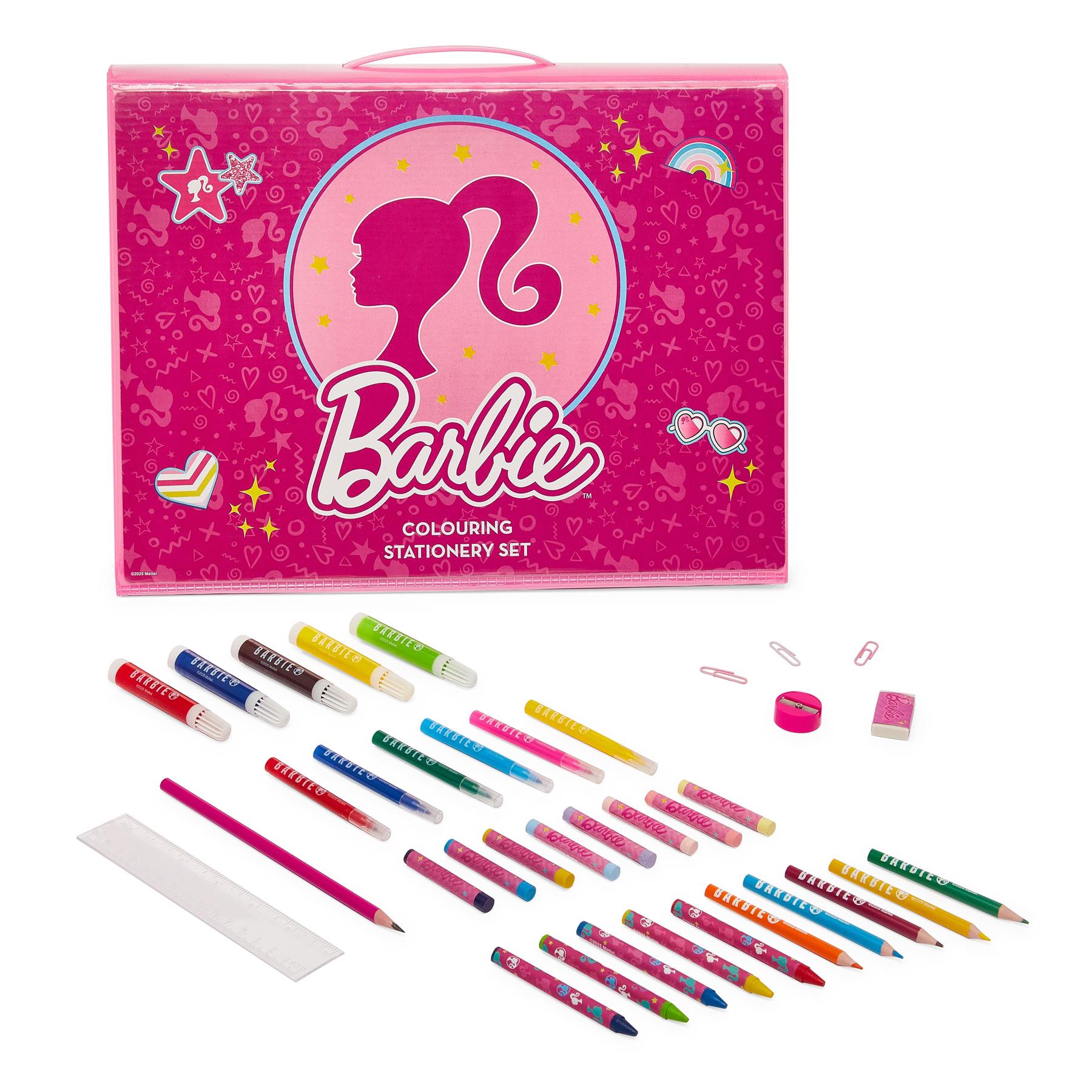 Barbie 162 Piece Childrens Easel Set with Whiteboard, Chalkboard & Accessories