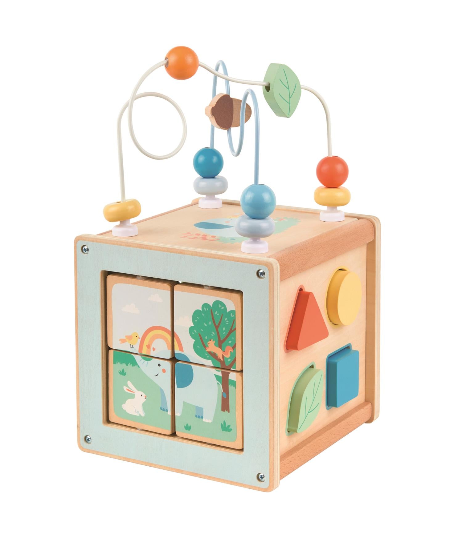 Lelin Wooden Forest themed Activity Cube