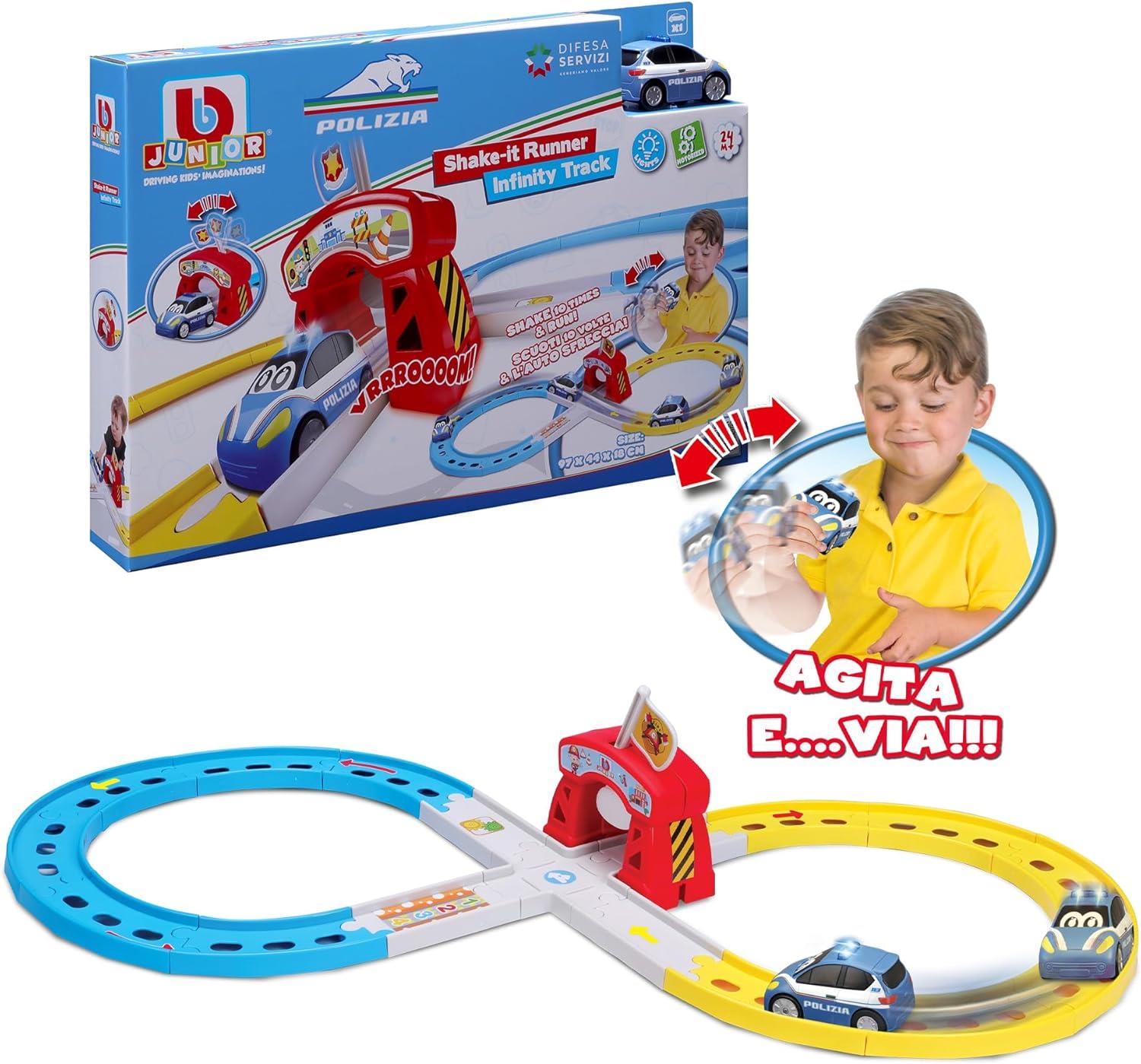 BB Junior Emergency Shake-It Runner Toy Race Car & Track Set