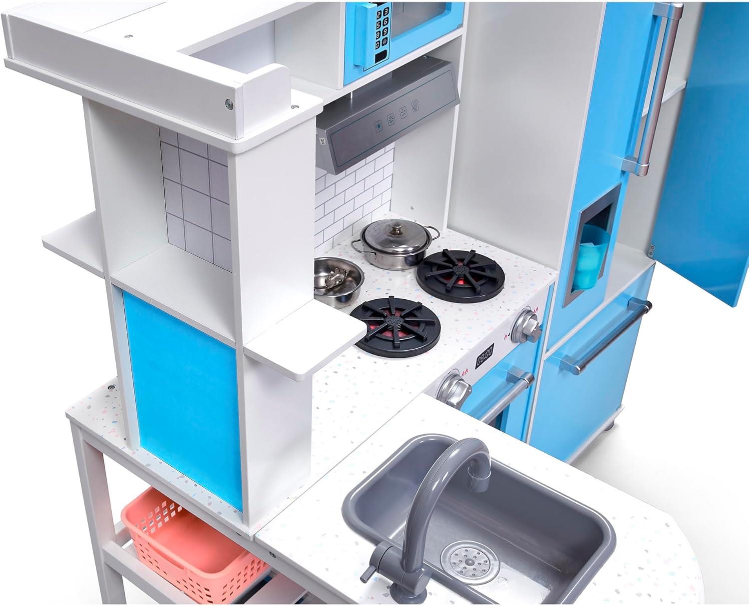 Plum Penne Pantry Wooden Corner Kitchen with Fridge – Berry Blue