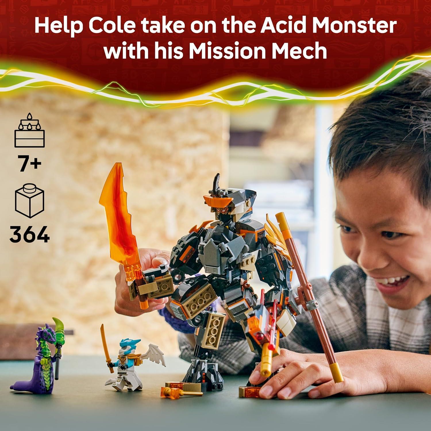 LEGO Ninjago Dragons Rising Cole's Mission Mech & Dragon Zane 71854