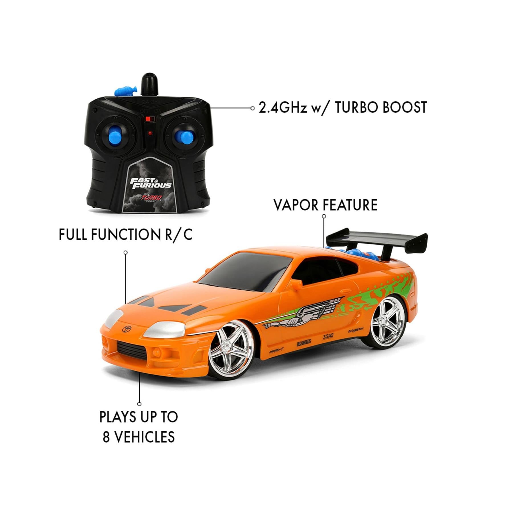 Fast & Furious Brian's Toyota Supra NOS Powered 1:24 Scale RC Vehicle