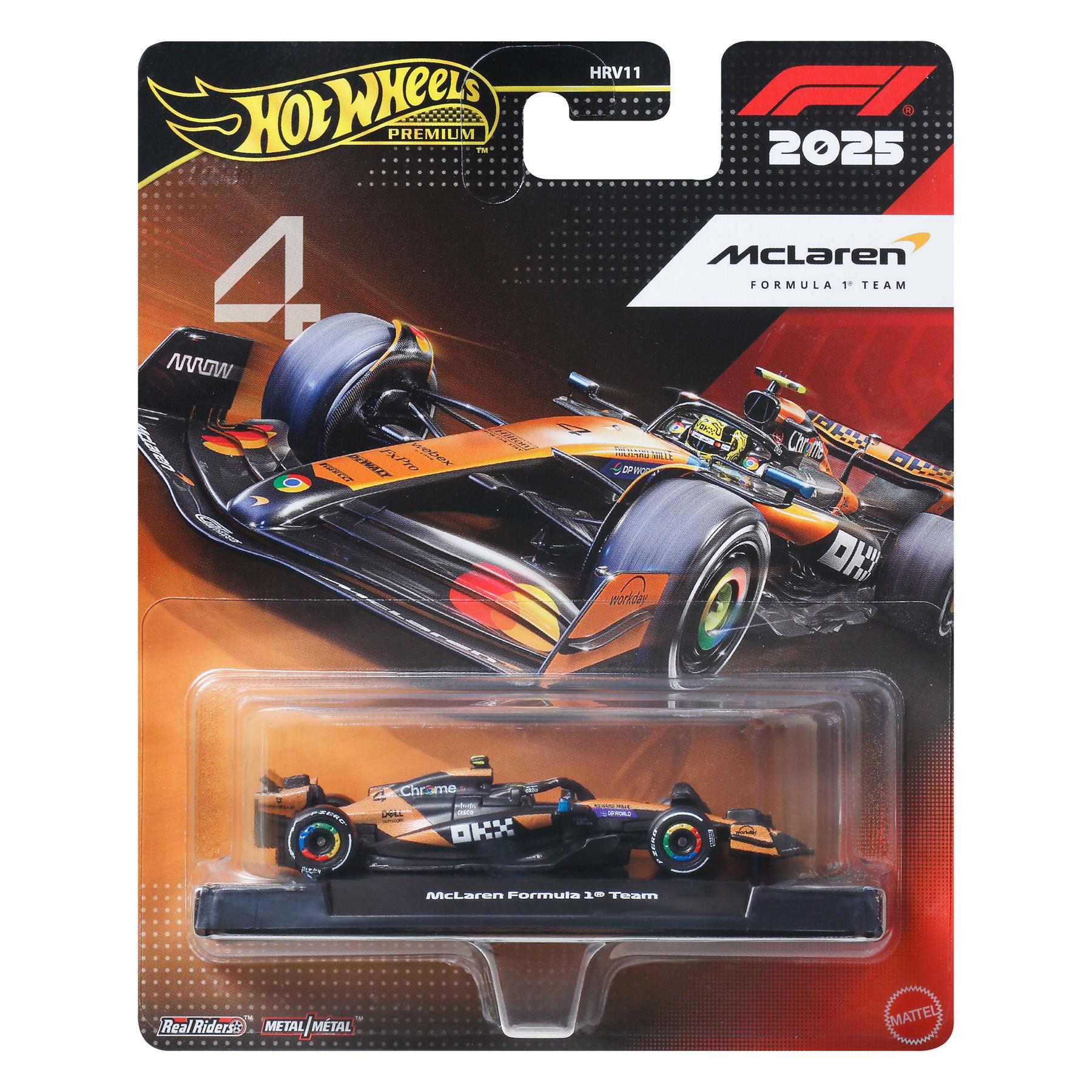 Hot Wheels 1:64 Scale Premium Die-Cast Formula 1 McLaren Lando Norris #4