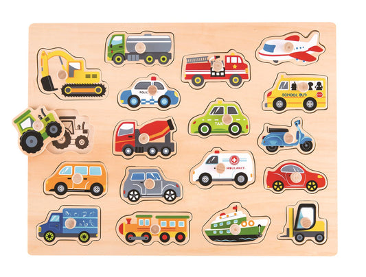 Lelin Large Wooden Transport Peg Puzzle
