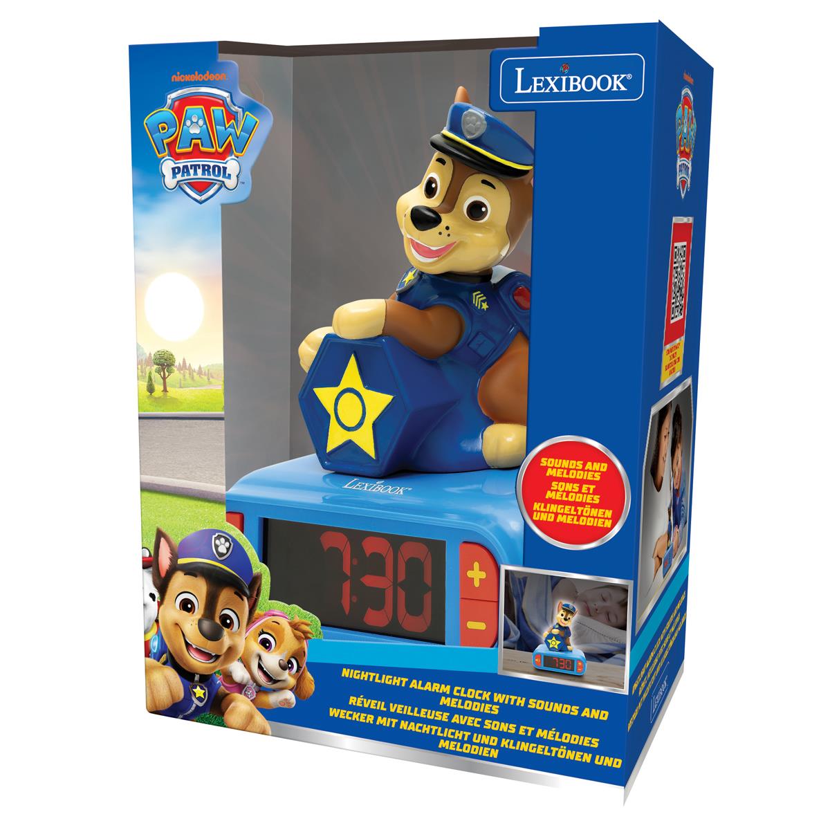 PAW Patrol Chase Night Light Alarm Clock With Sounds