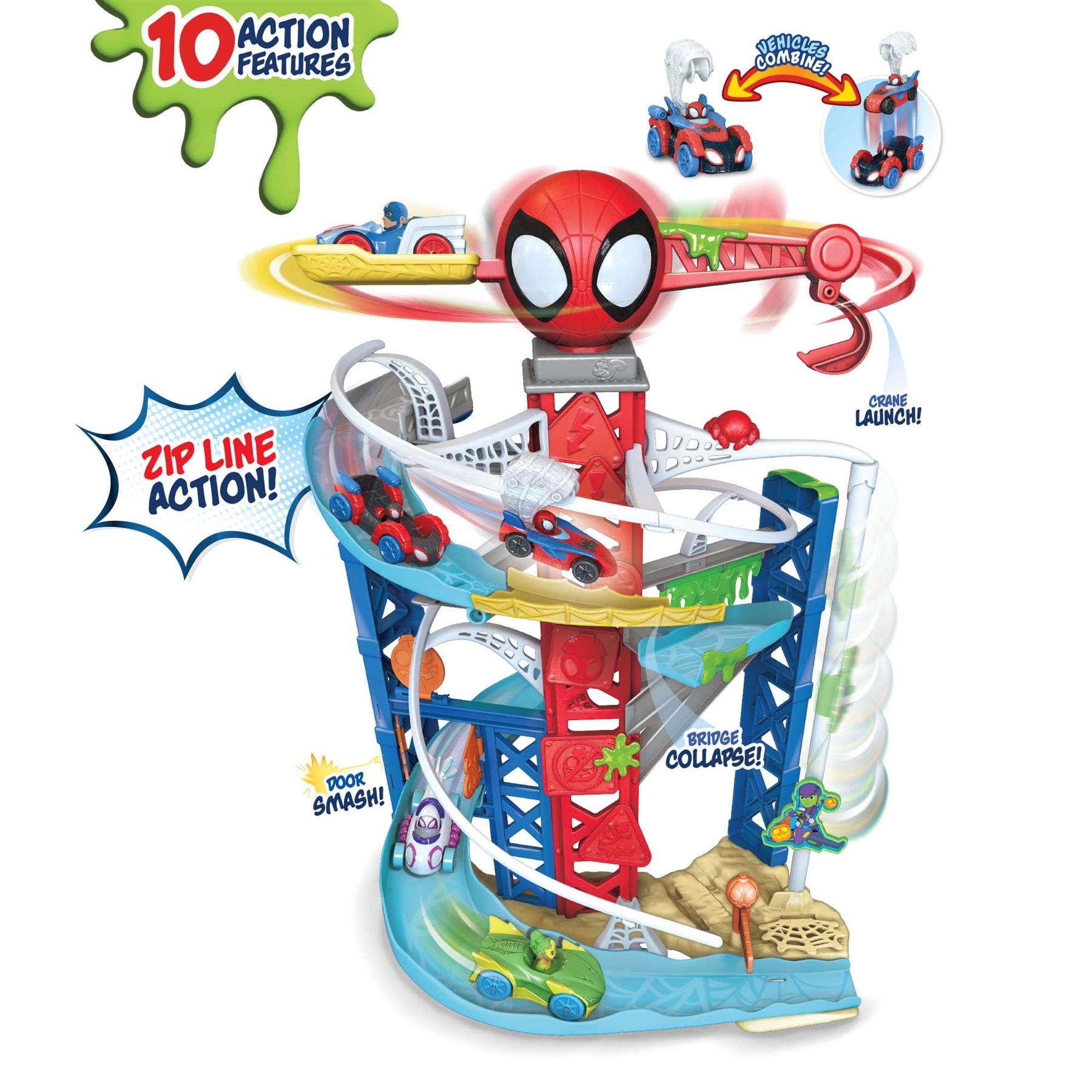 Marvel Spidey and His Amazing Friends Construction Zone Chaos Track Set