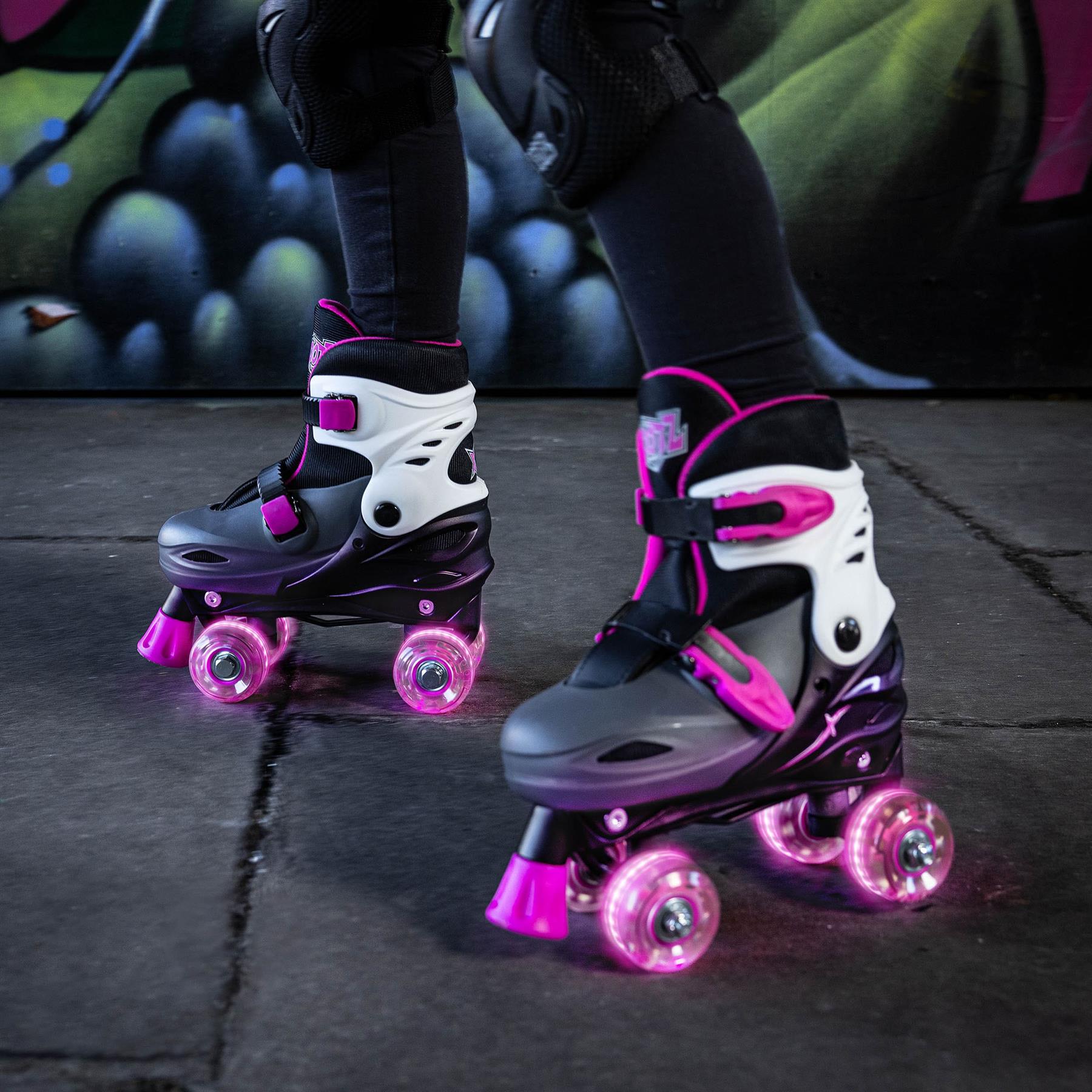 Xootz Quad Led Pink Skates - Medium