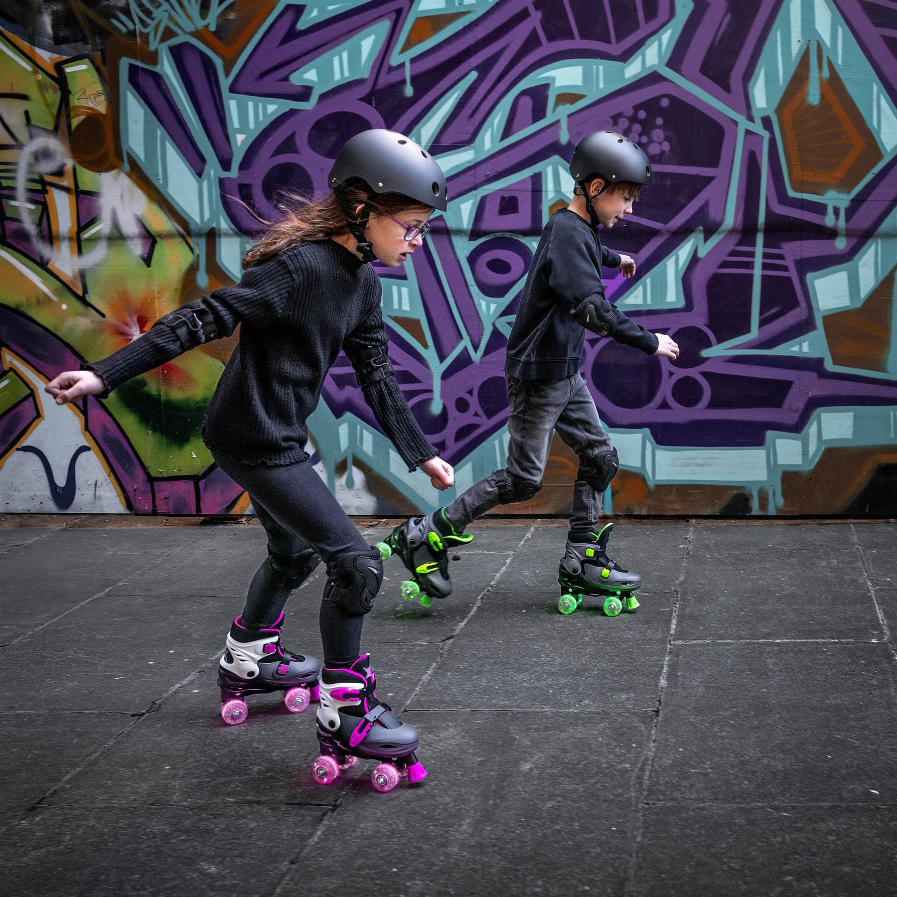 Xootz Quad Led Pink Skates - Medium