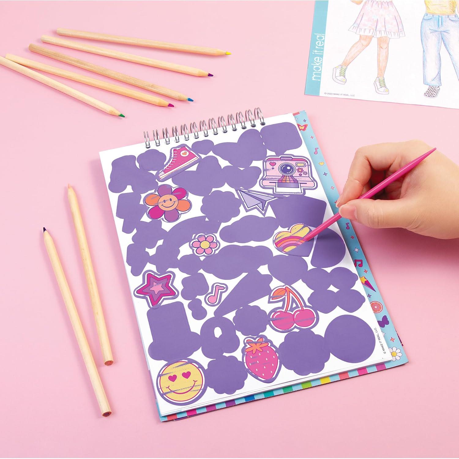 Make It Real Fashion Design Scratch Art: Groovy Vibes