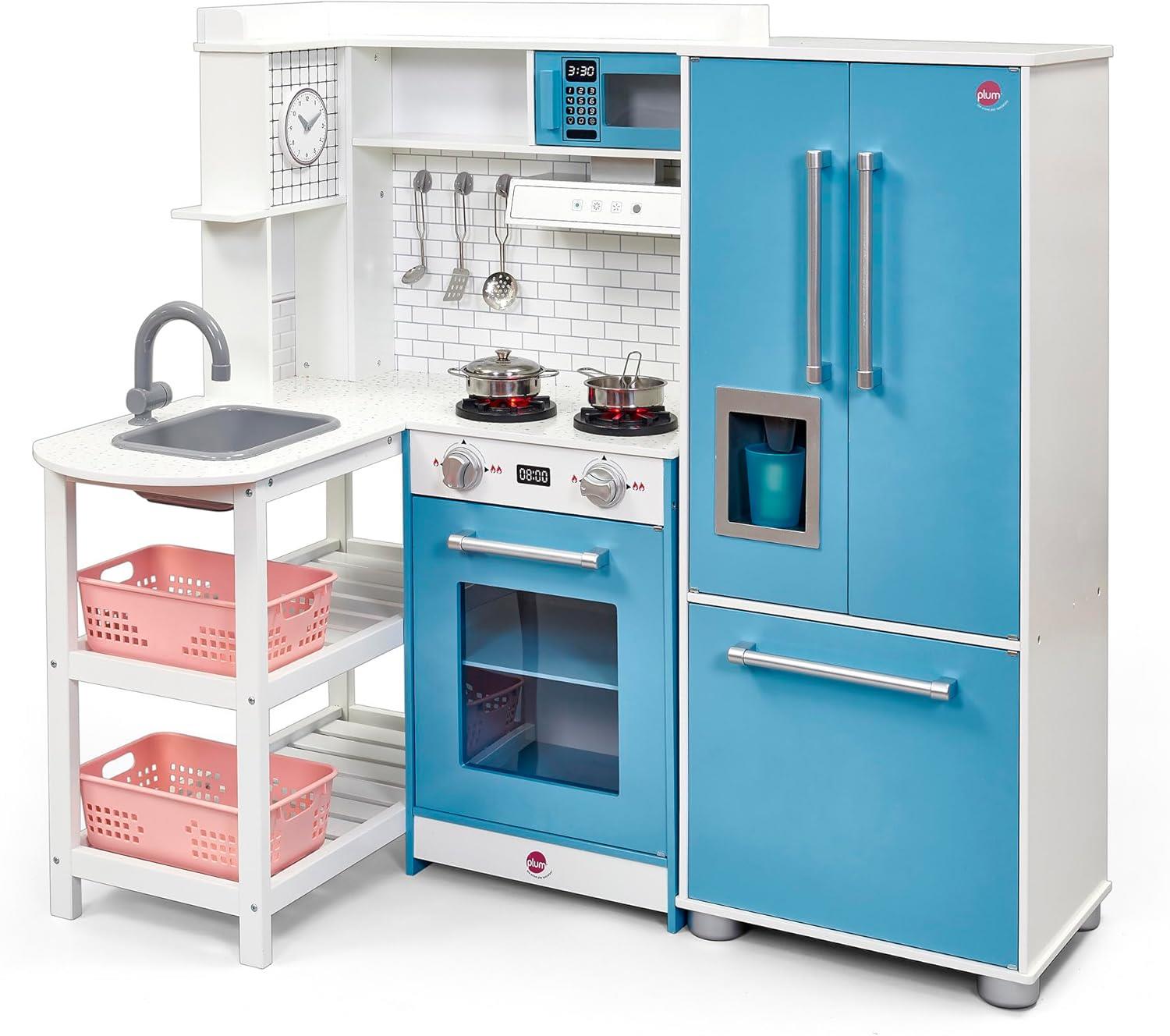 Plum Penne Pantry Wooden Corner Kitchen with Fridge – Berry Blue