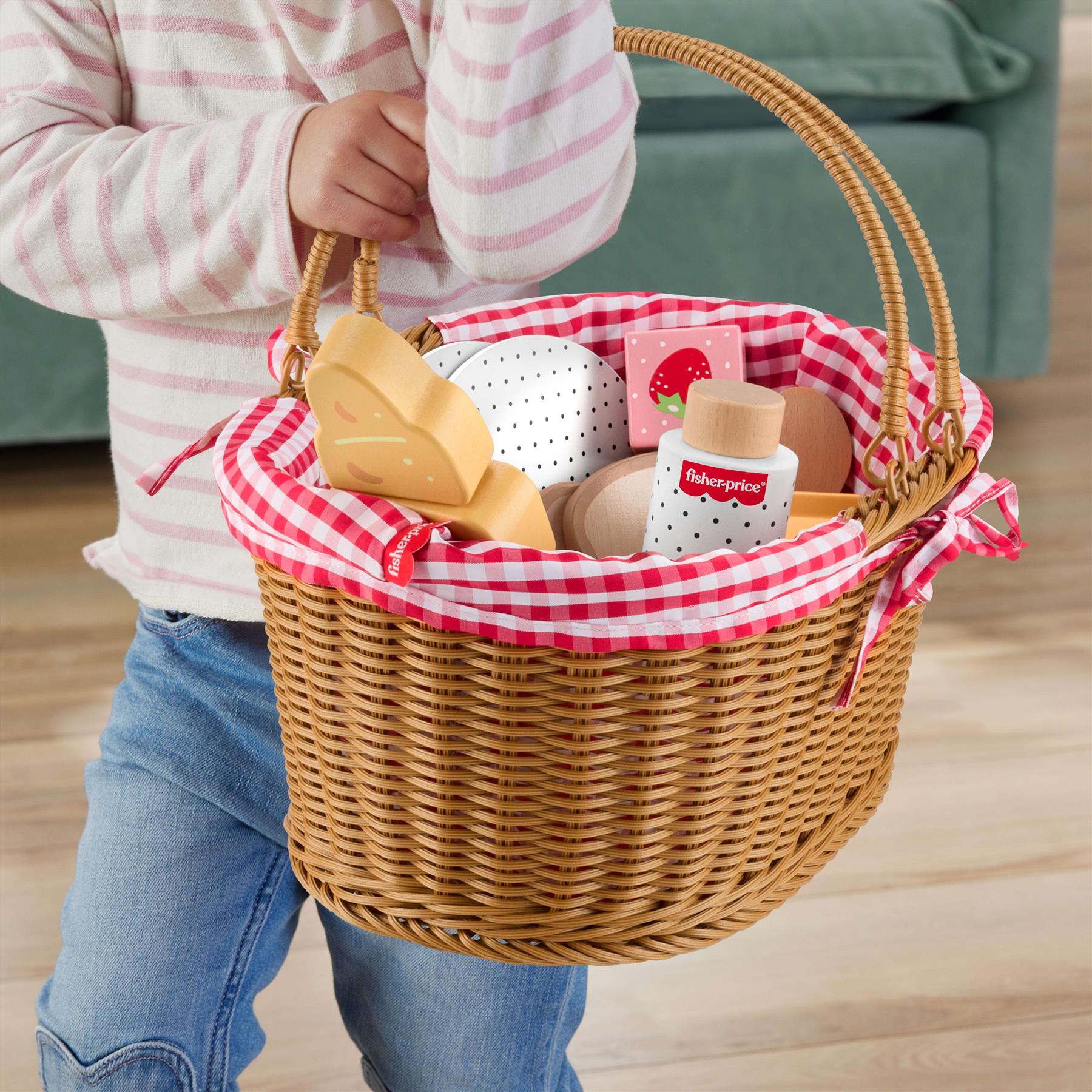 Fisher-Price Wooden Picnic Basket Set