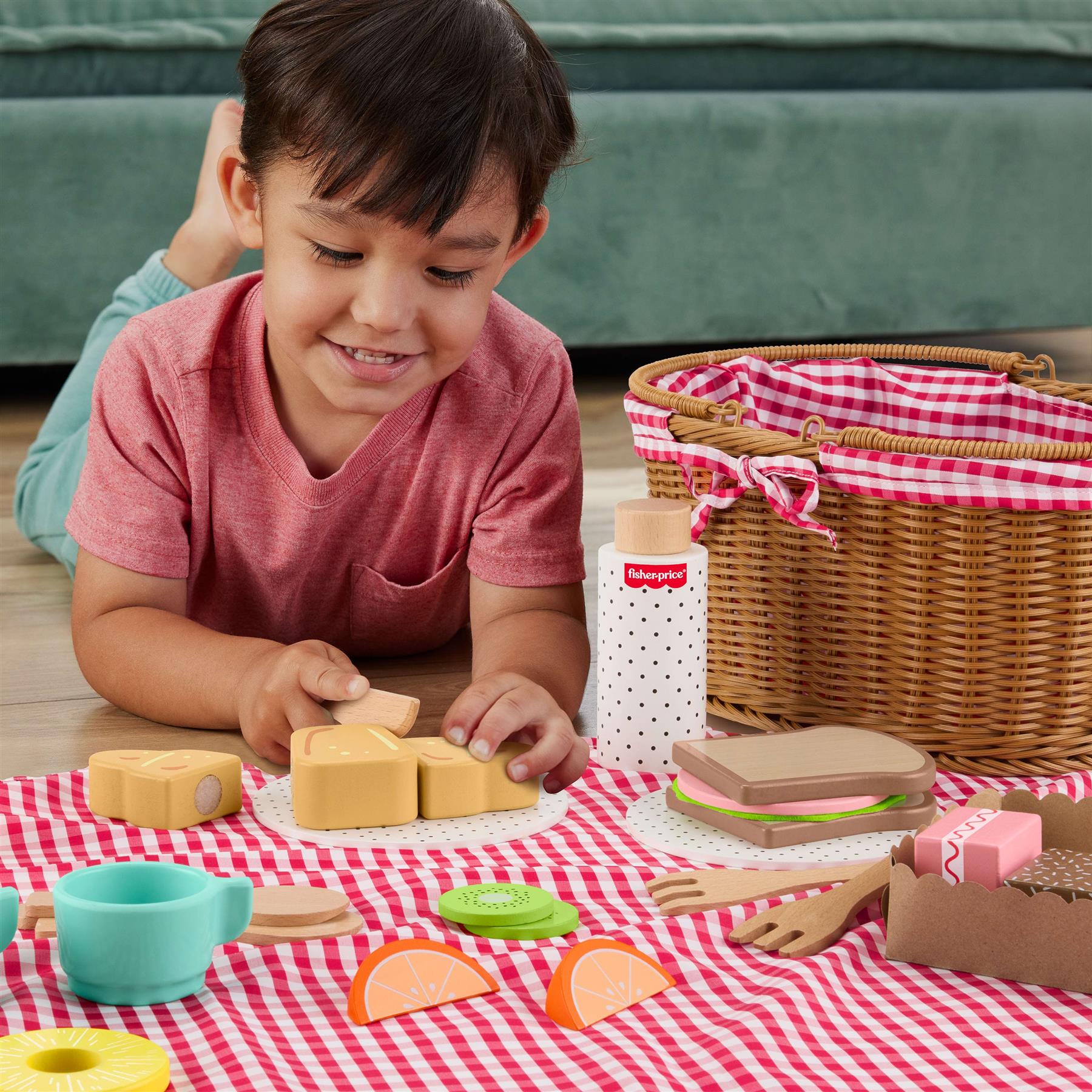 Fisher-Price Wooden Picnic Basket Set