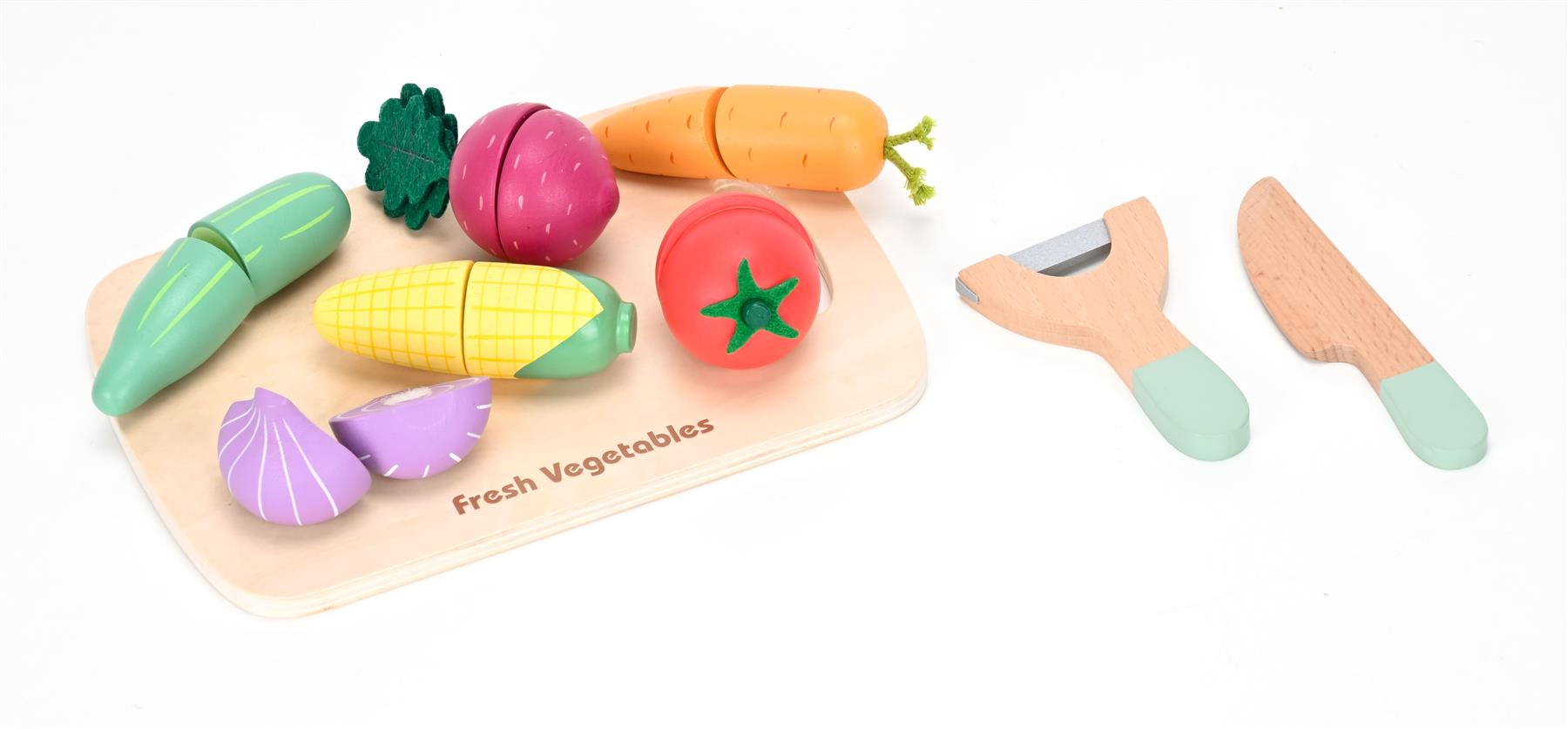 Lelin Wooden Vegetable Cut Ups Playset
