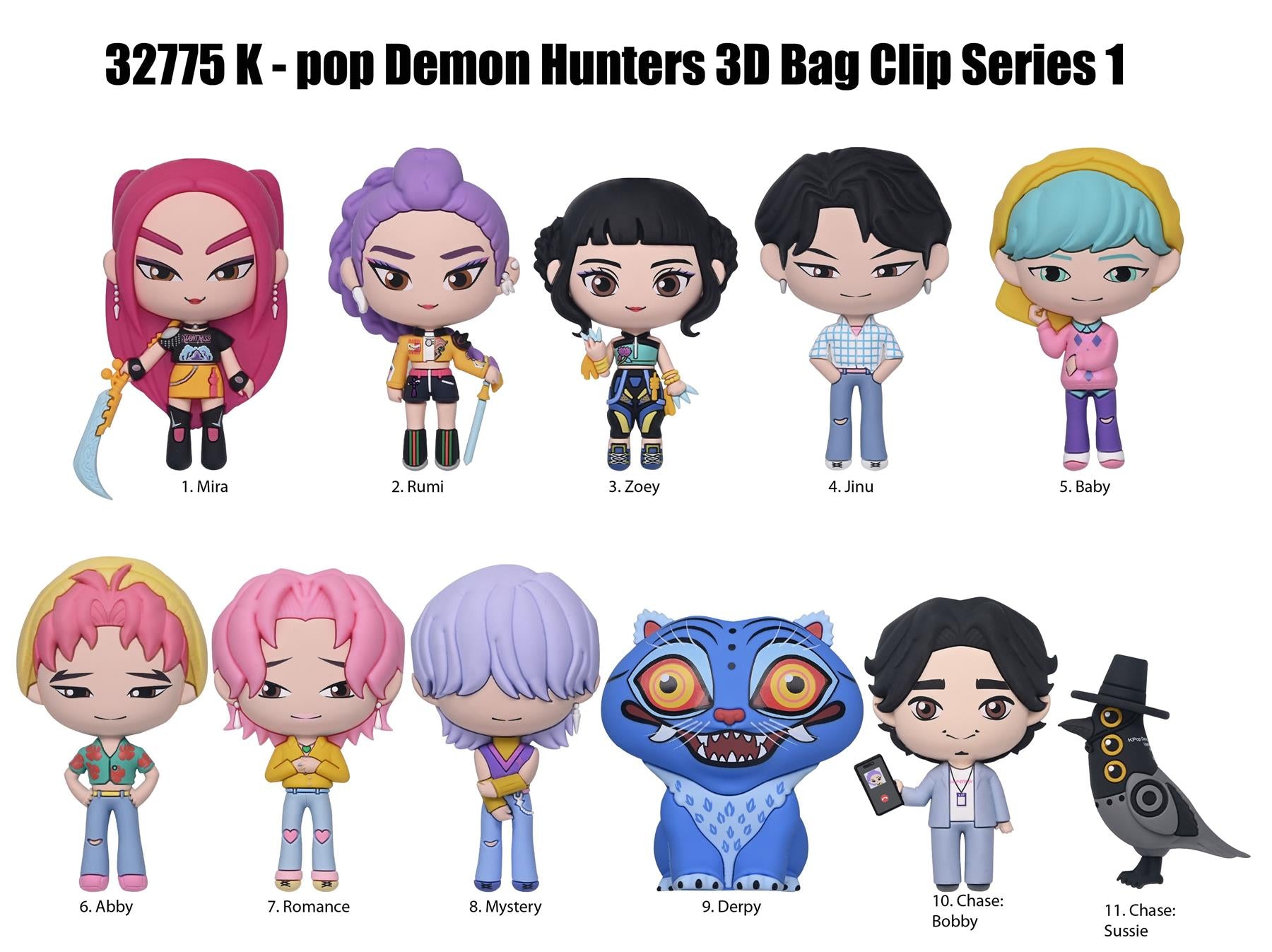 K-Pop Demon Hunters Bag Clips Assortment - Series 1