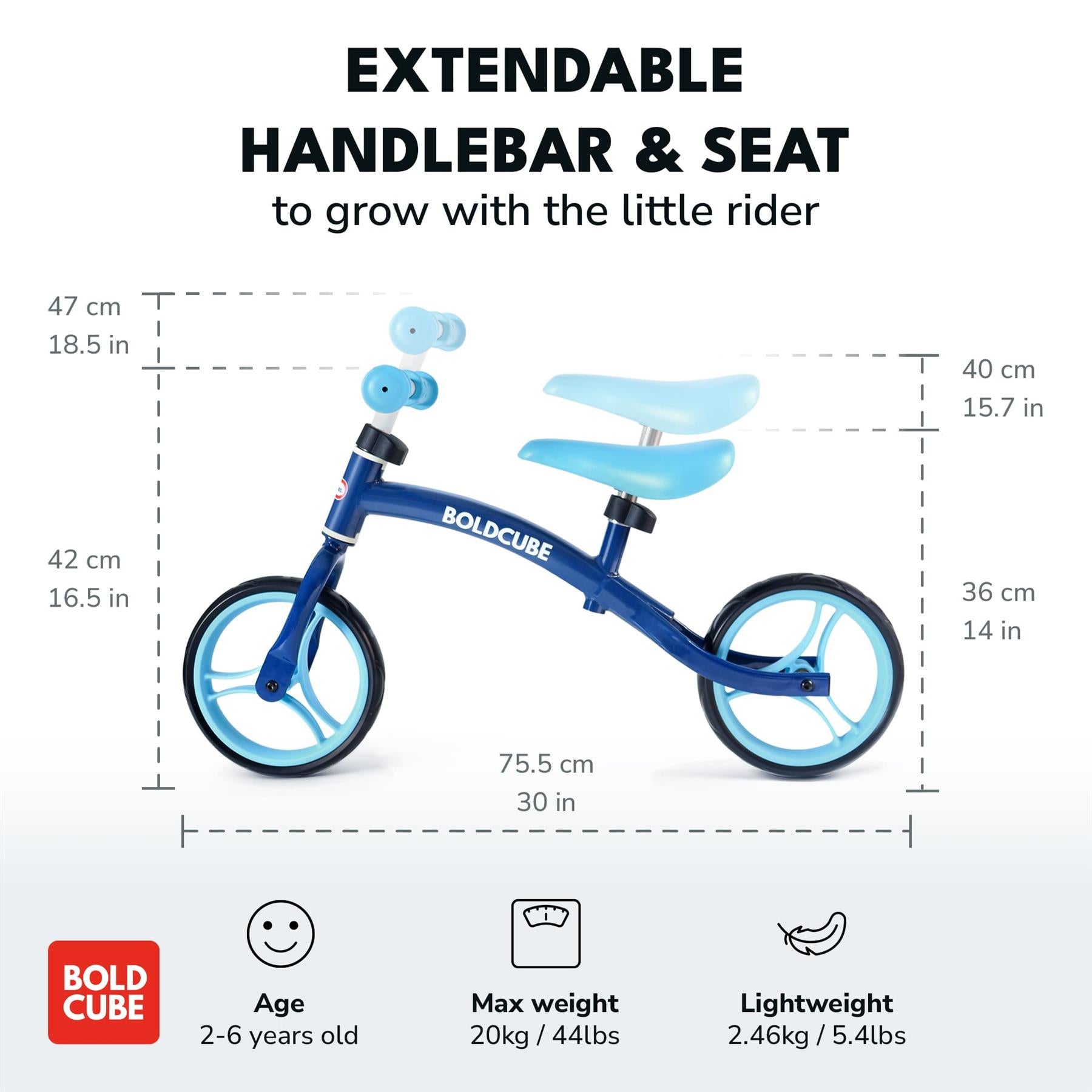 Boldcube Little Tikes - Kids Balance Bike - Blue