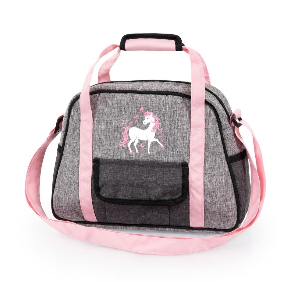 Bayer Doll Nursery Bag Set Grey with Unicorn